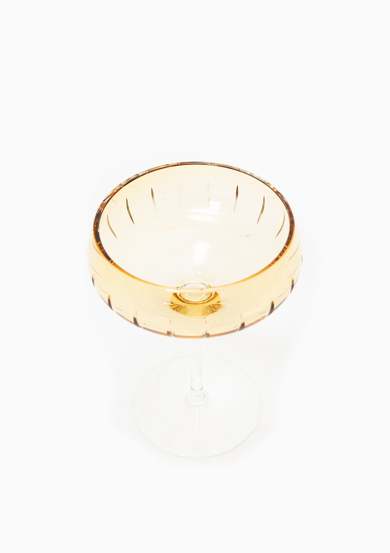 Crystal Champagne Coupe Single Cut | Amber