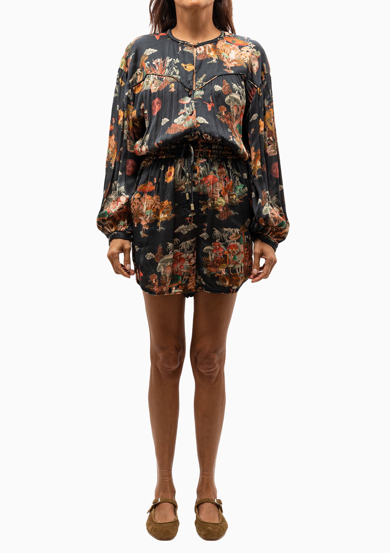 Bamboo Playsuit | Magick Mushroom Black