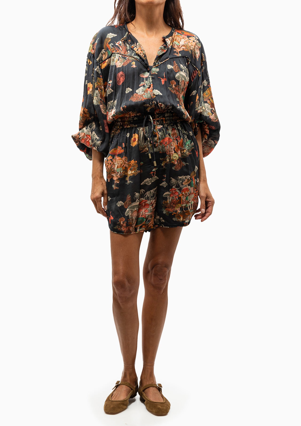 Bamboo Playsuit | Magick Mushroom Black