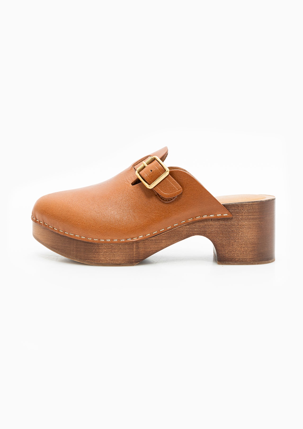 Leather Clog | Tan