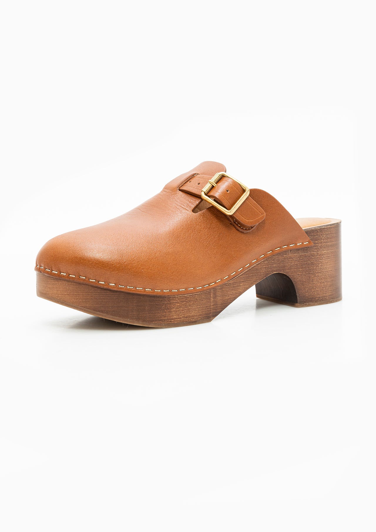 Leather Clog | Tan