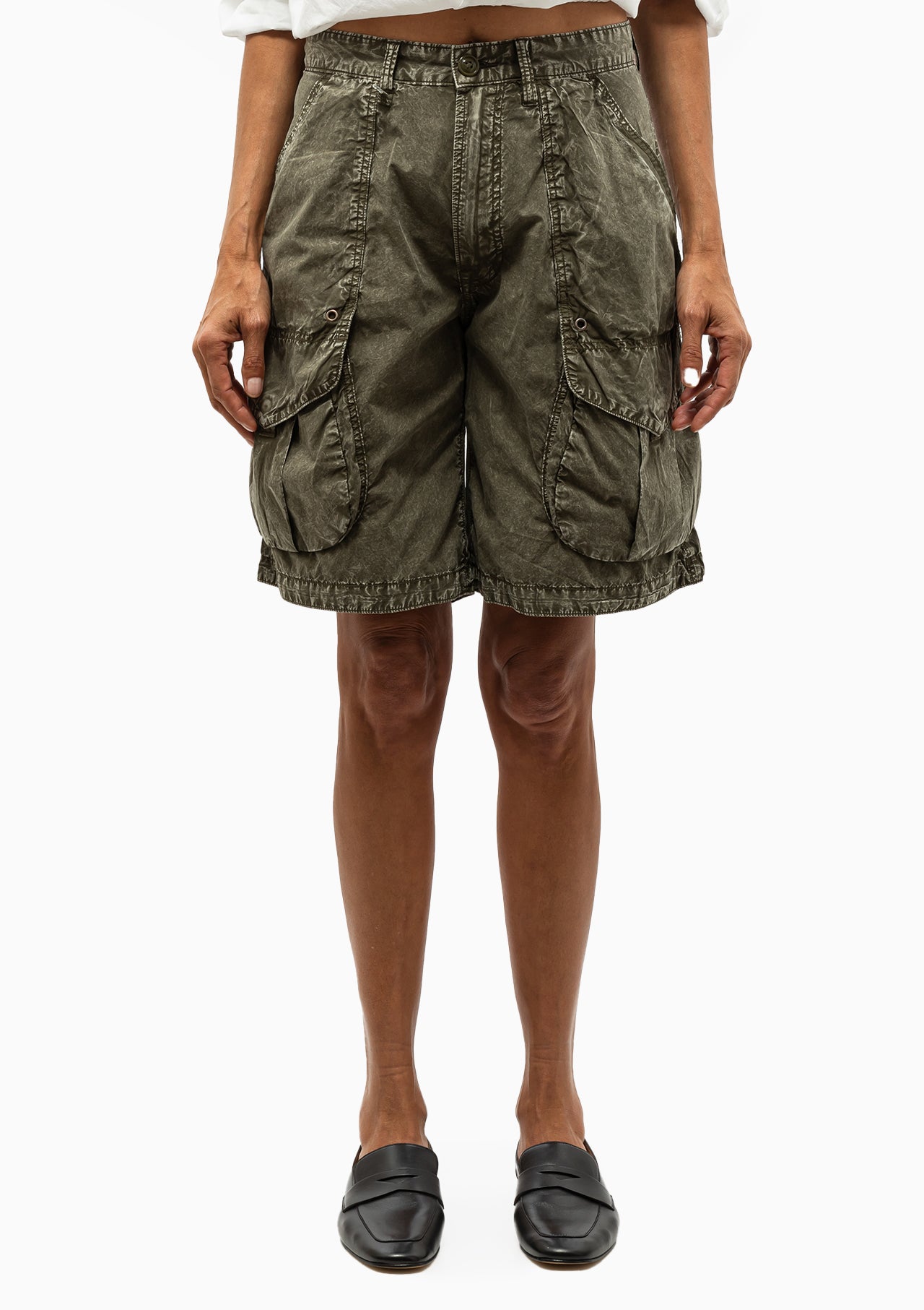 Multipocket Relaxed Shorts | Olive Garment Dye