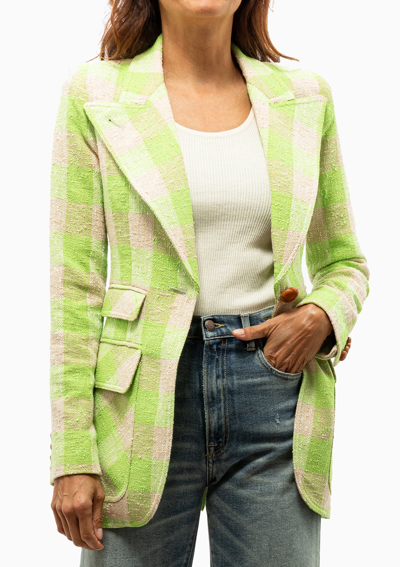 Birkin Blazer | Lime Check