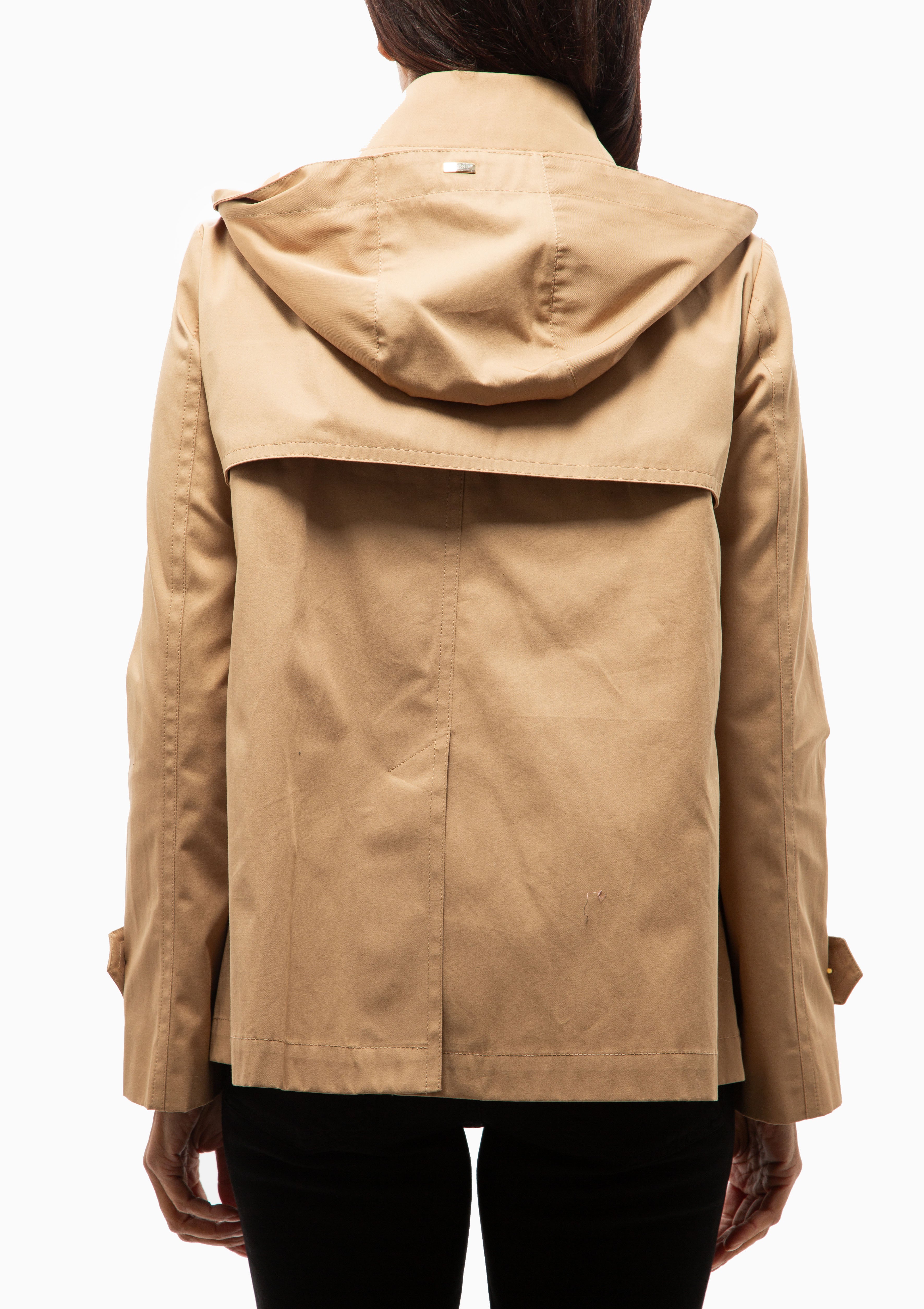 Cotton Short Trench With Hood | Camel