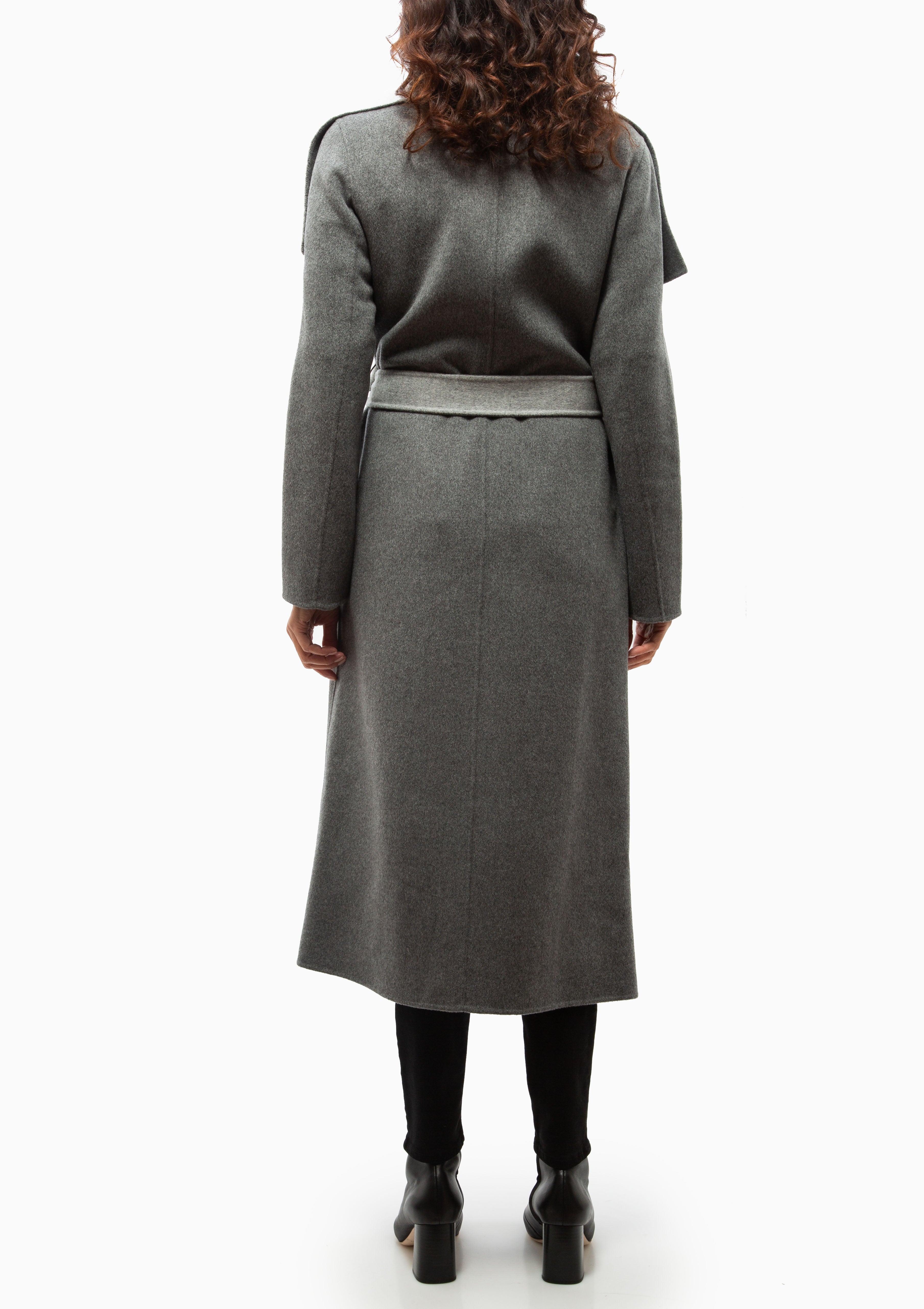 Mai Wrap Coat | Carbon/Light Grey Mix