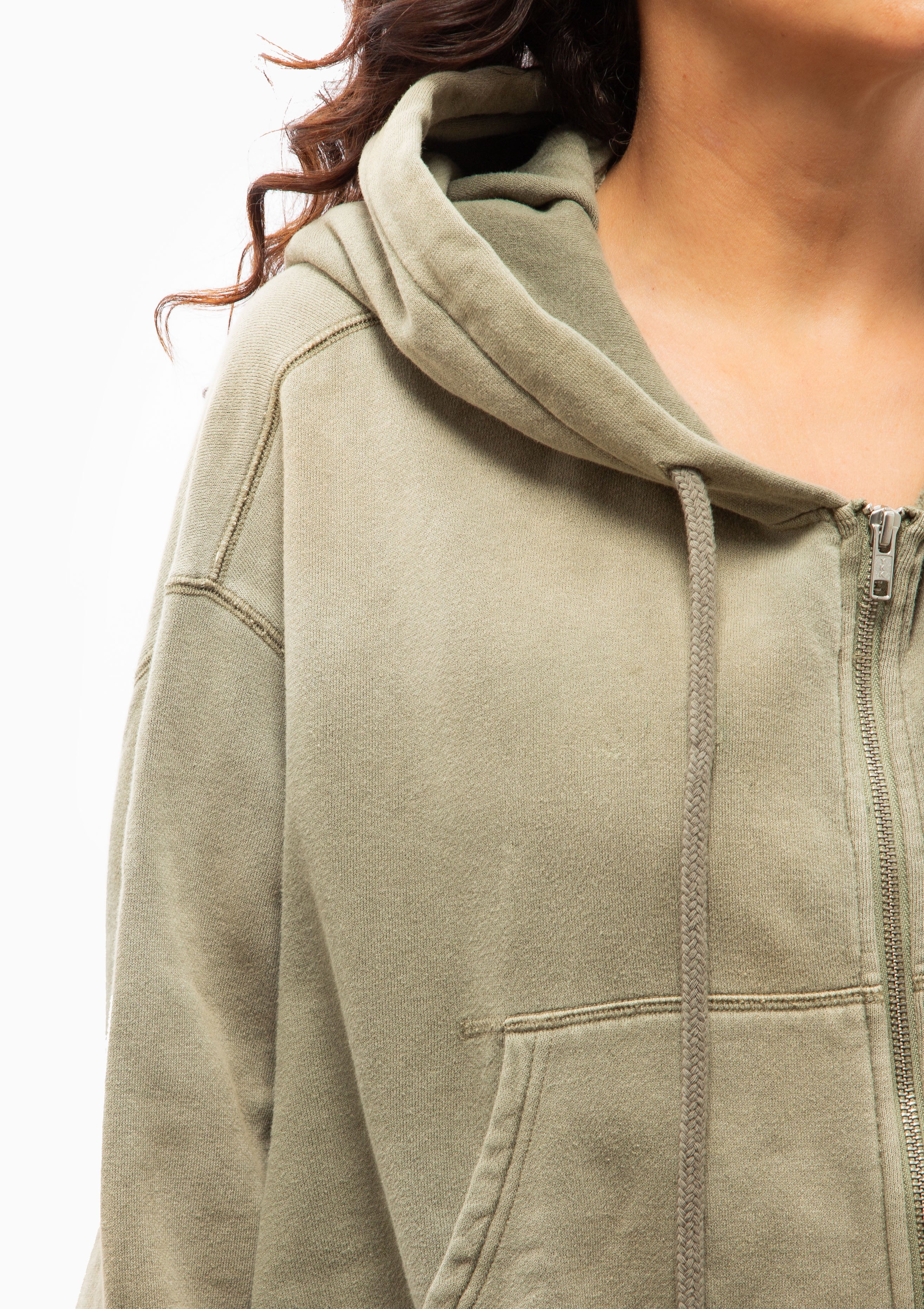 Balloon Zip-up Hoodie | Faded Olive