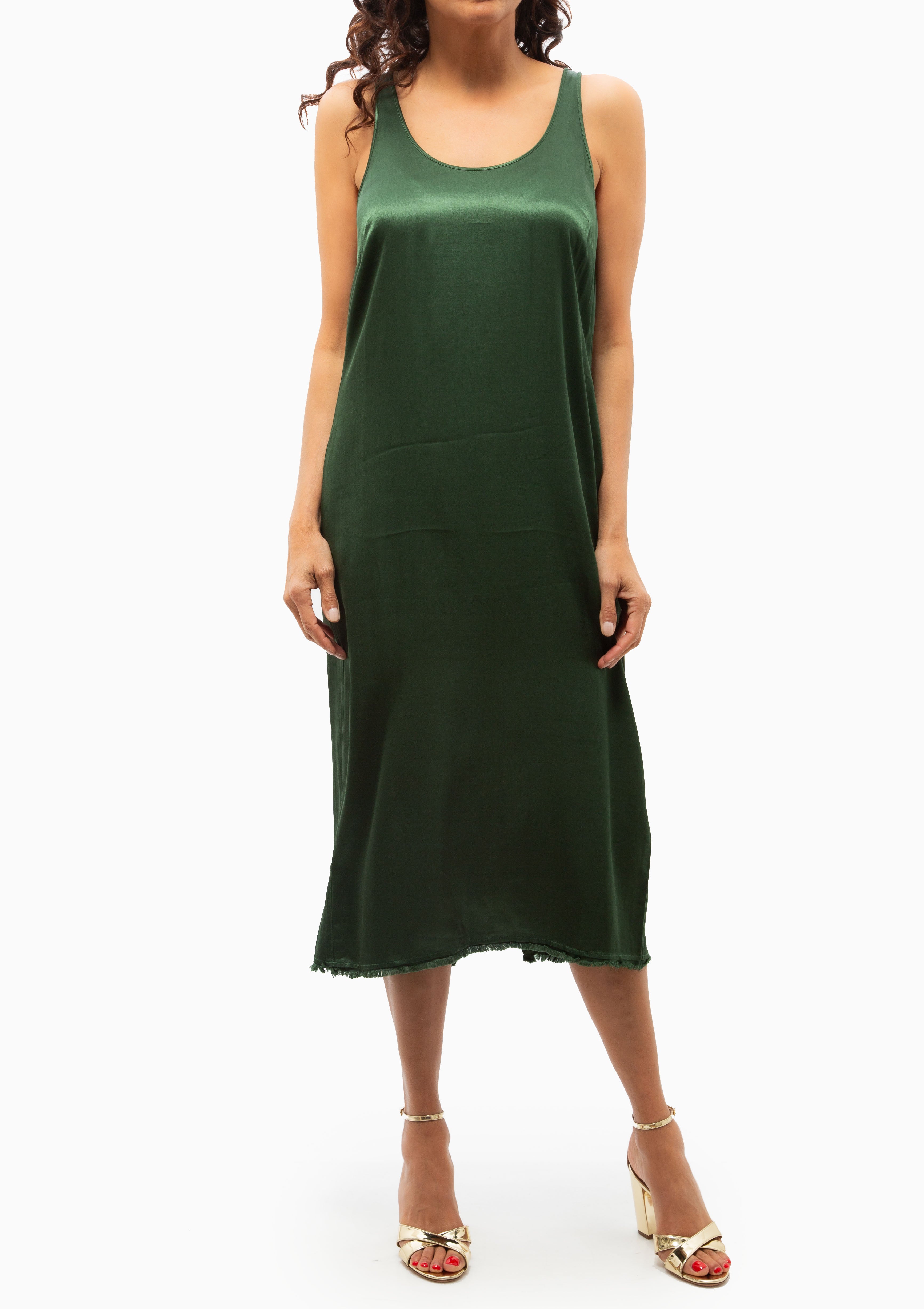 Pebble Satin Koda Midi Dress | Cypress