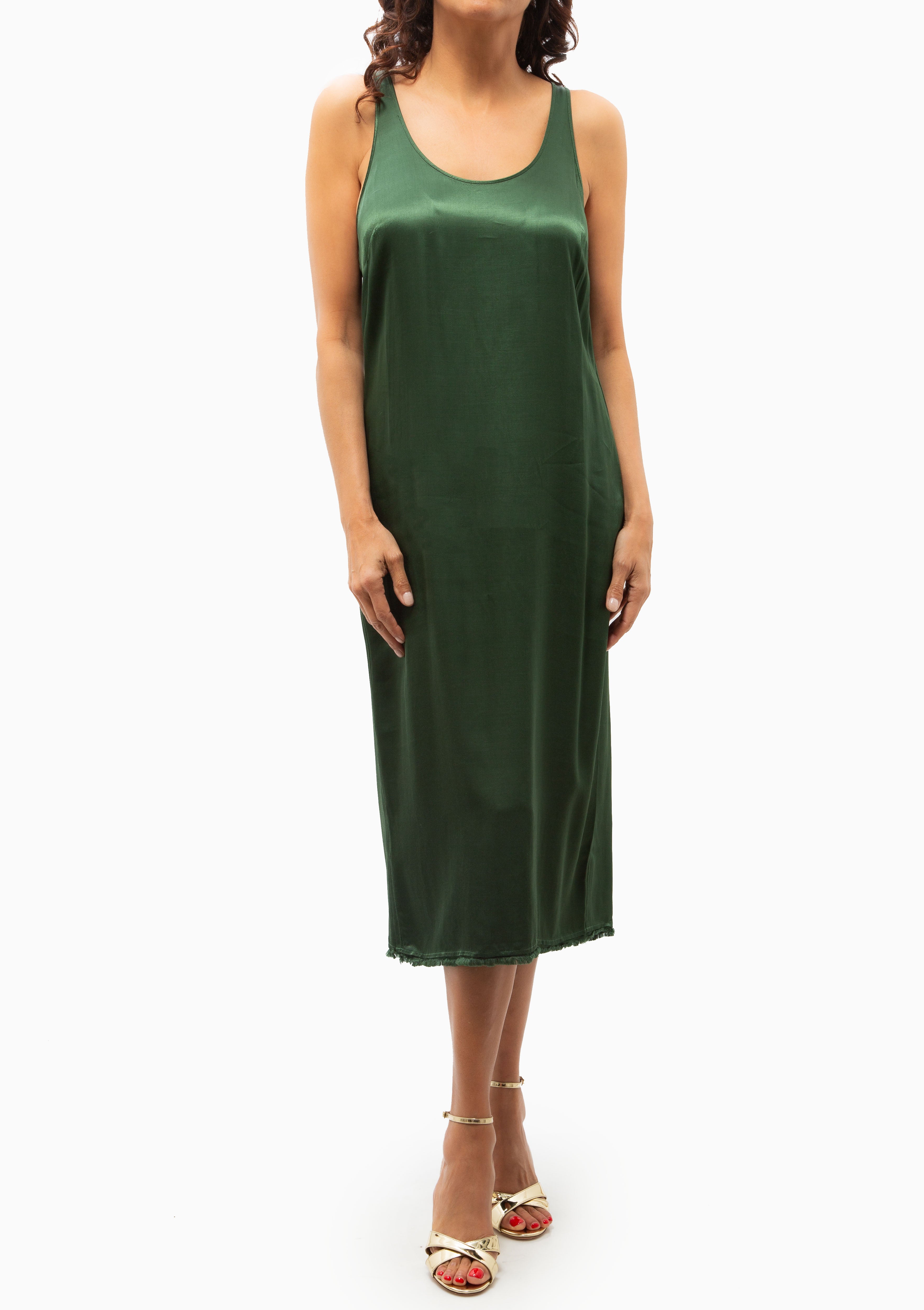 Pebble Satin Koda Midi Dress | Cypress