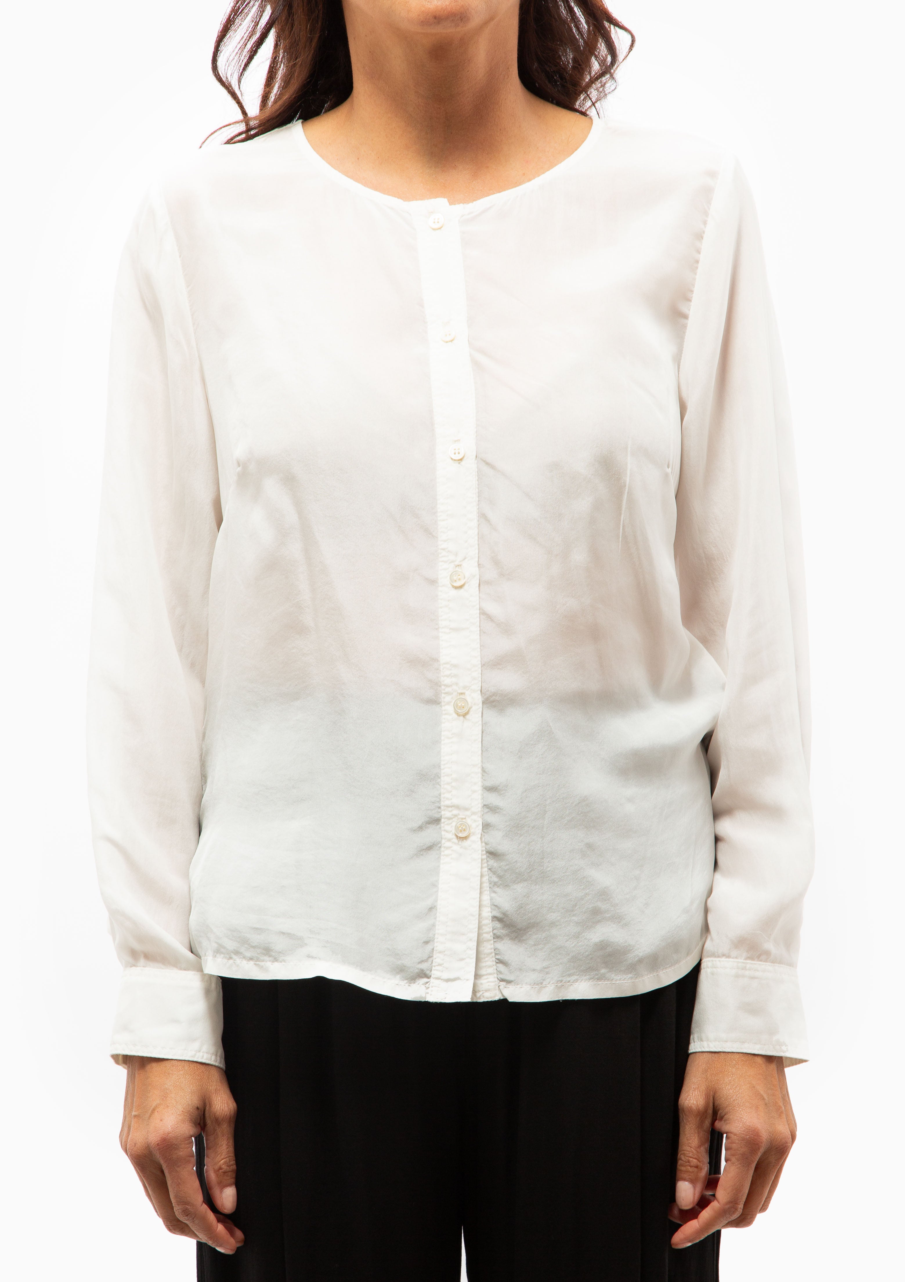 Silk & Jersey Dane Top | Ivory