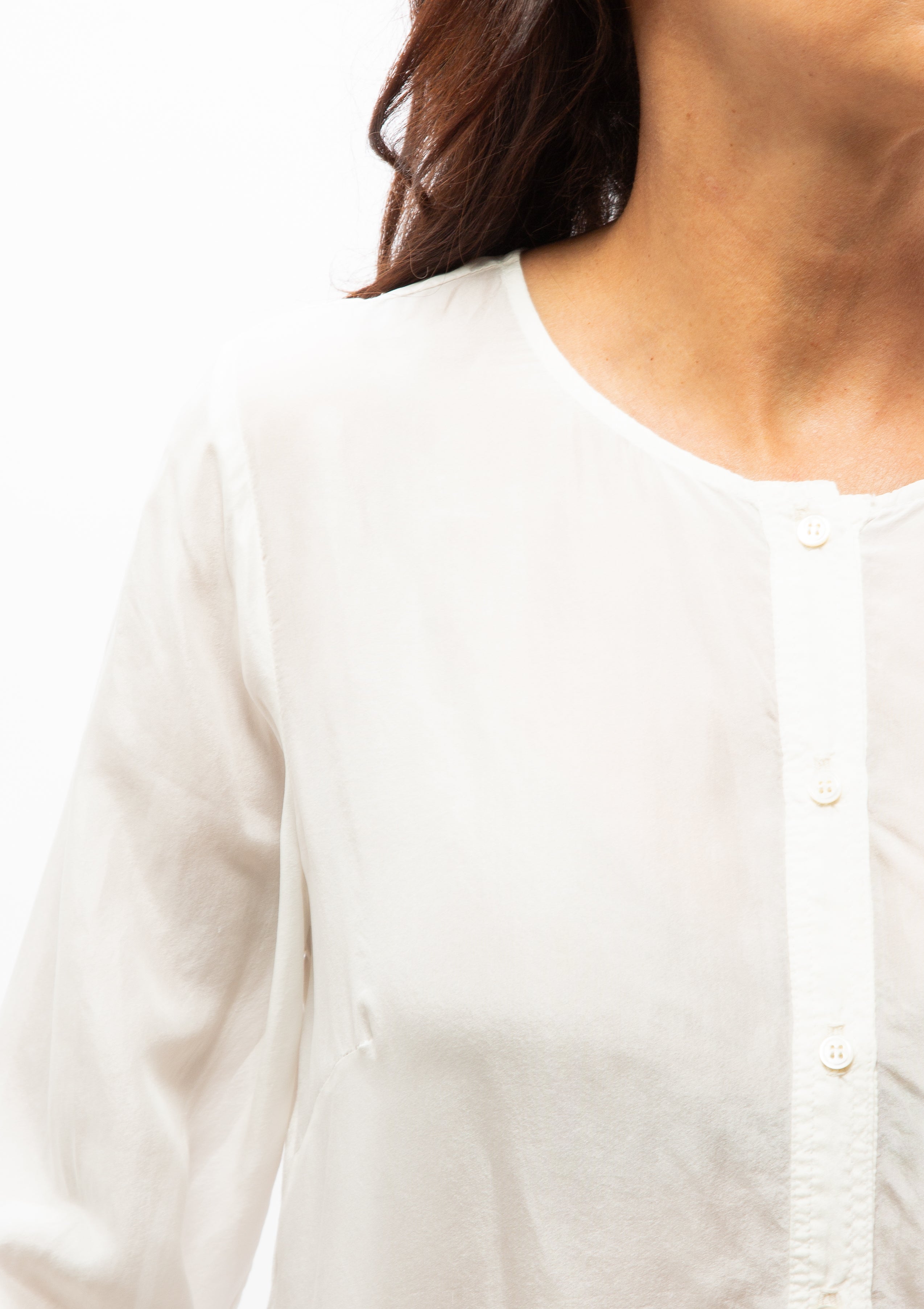 Silk & Jersey Dane Top | Ivory