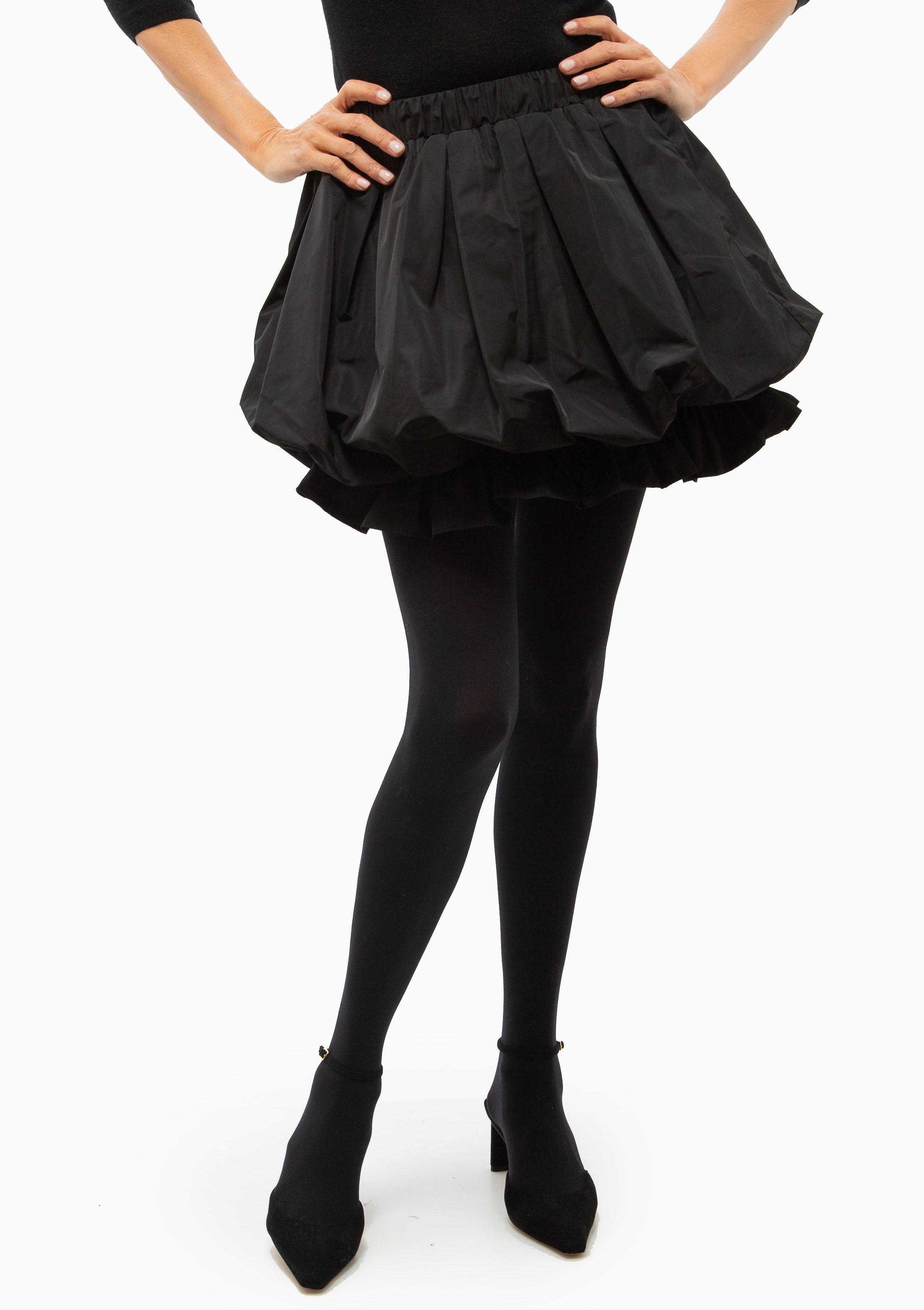 Belen Taffeta Mini Skirt | Black