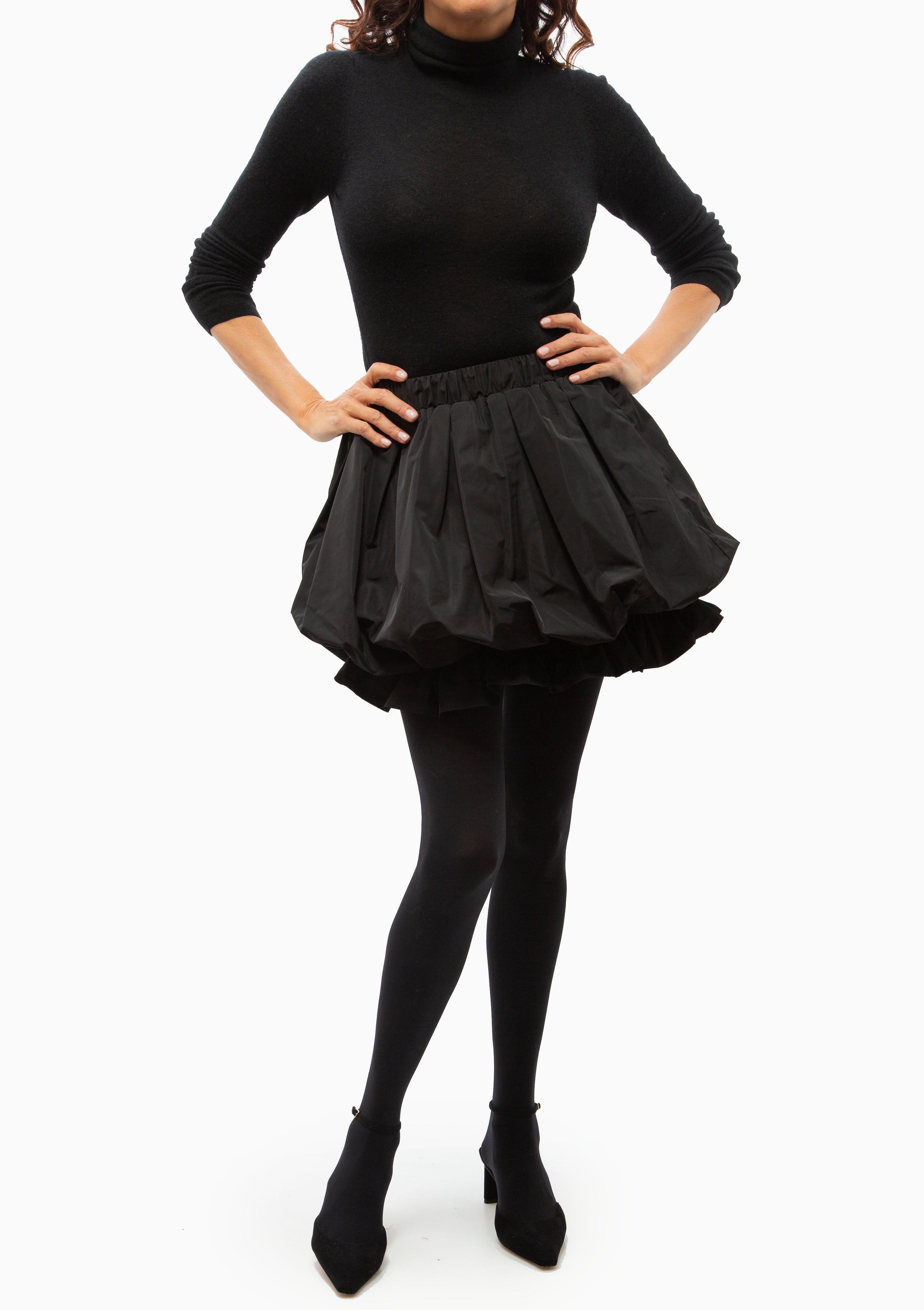 Belen Taffeta Mini Skirt | Black