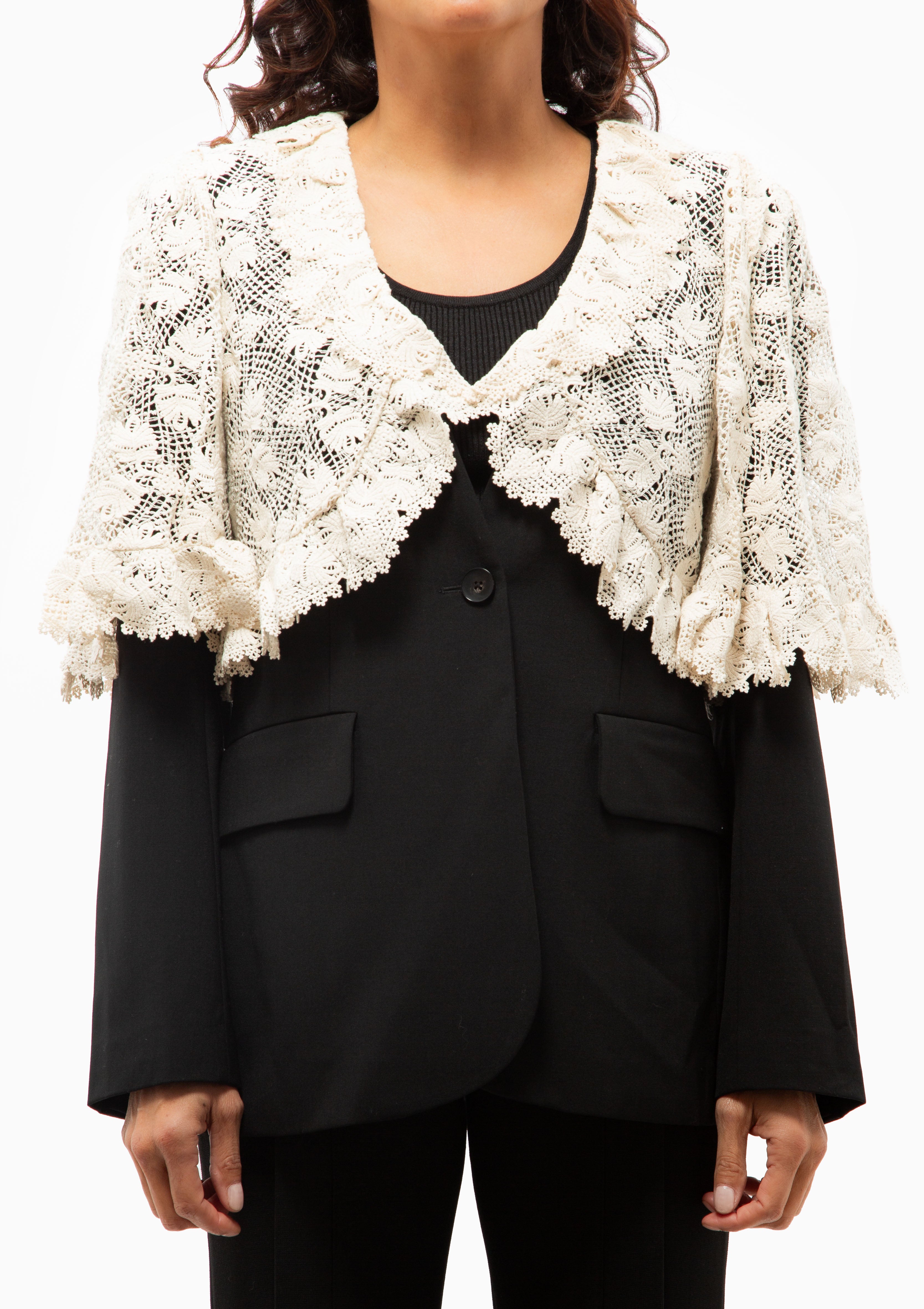 Kristeen Lace Blazer With Capelet | Multi