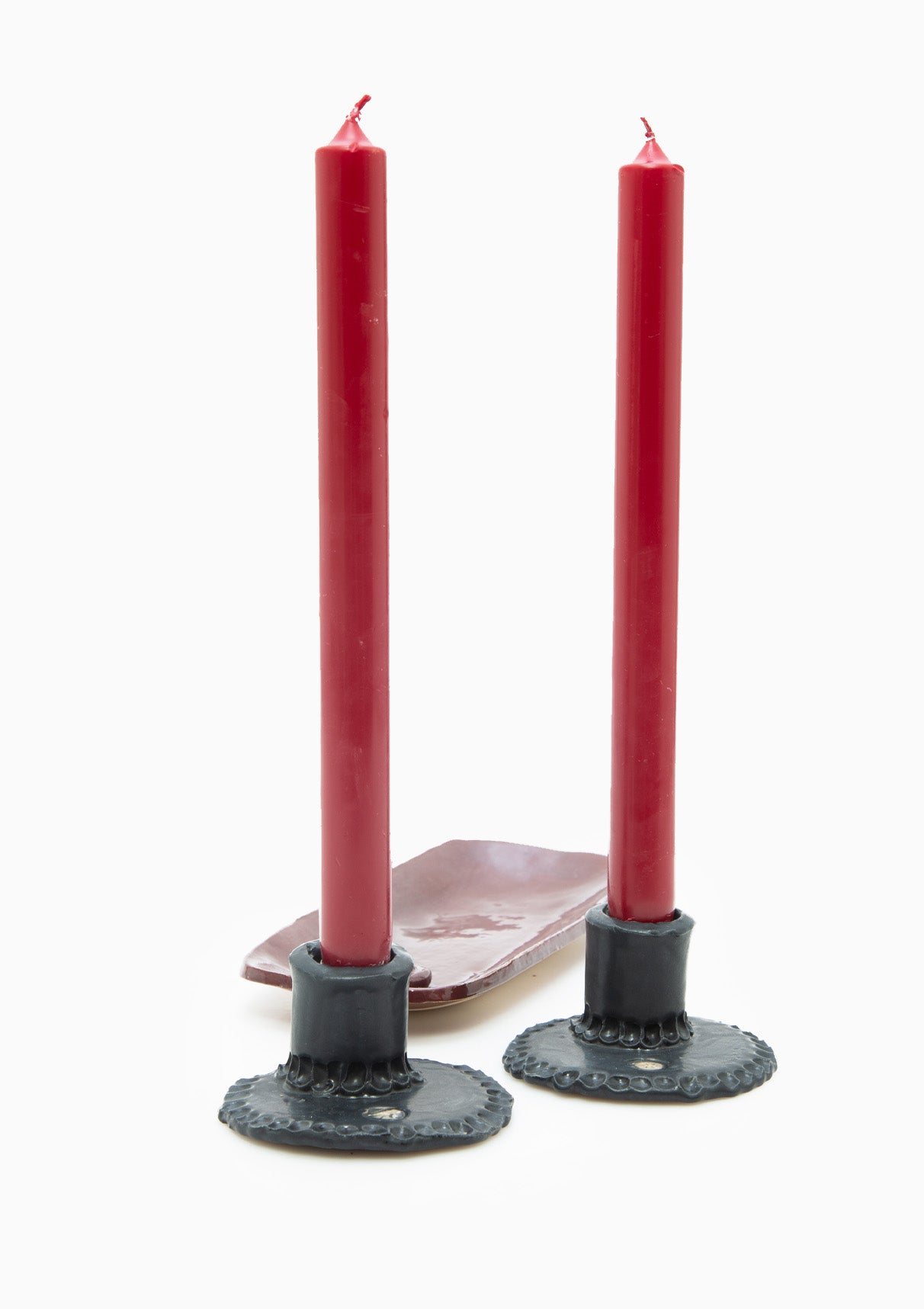 Stamped Candlestick Pair | Soot