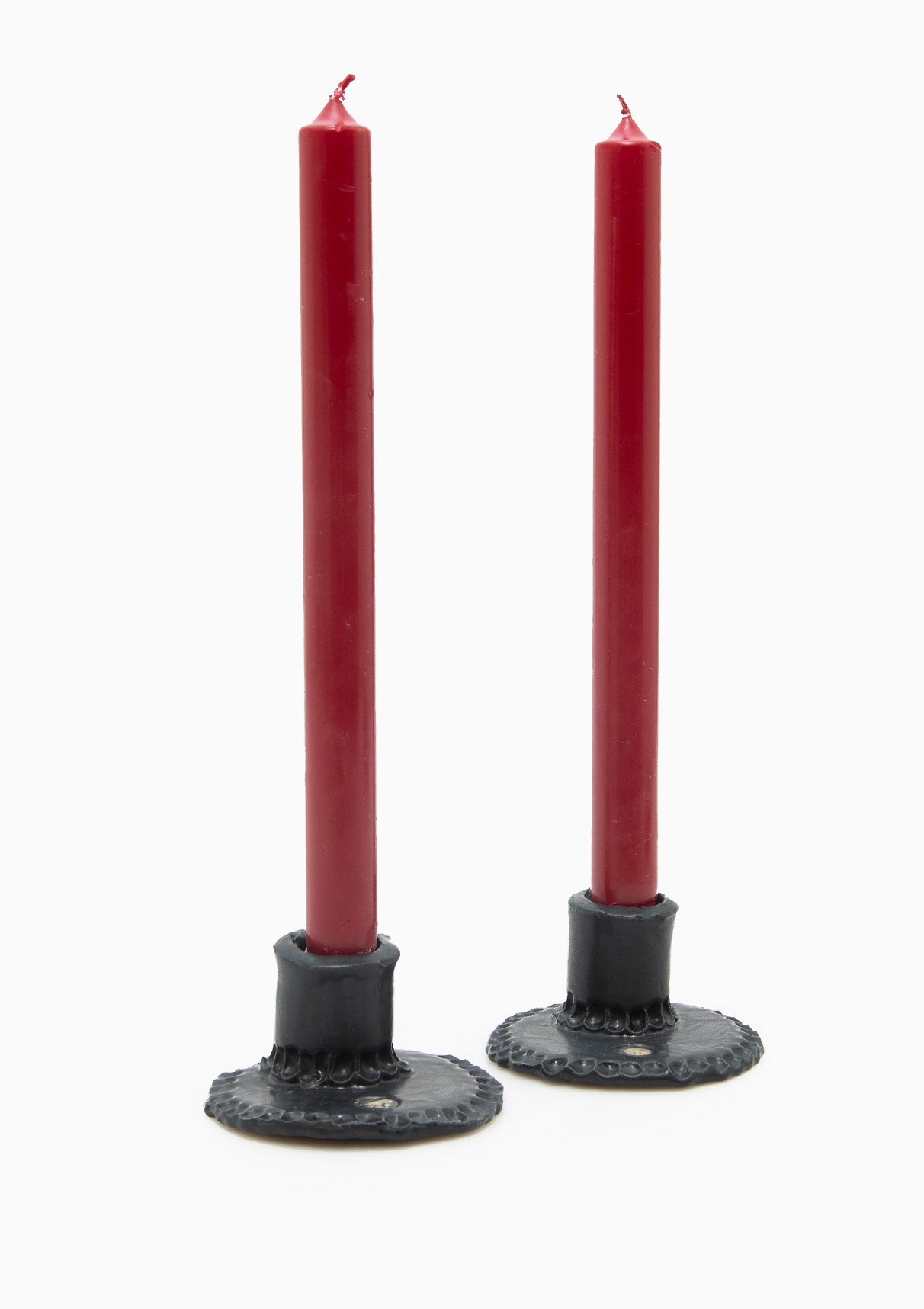 Stamped Candlestick Pair | Soot