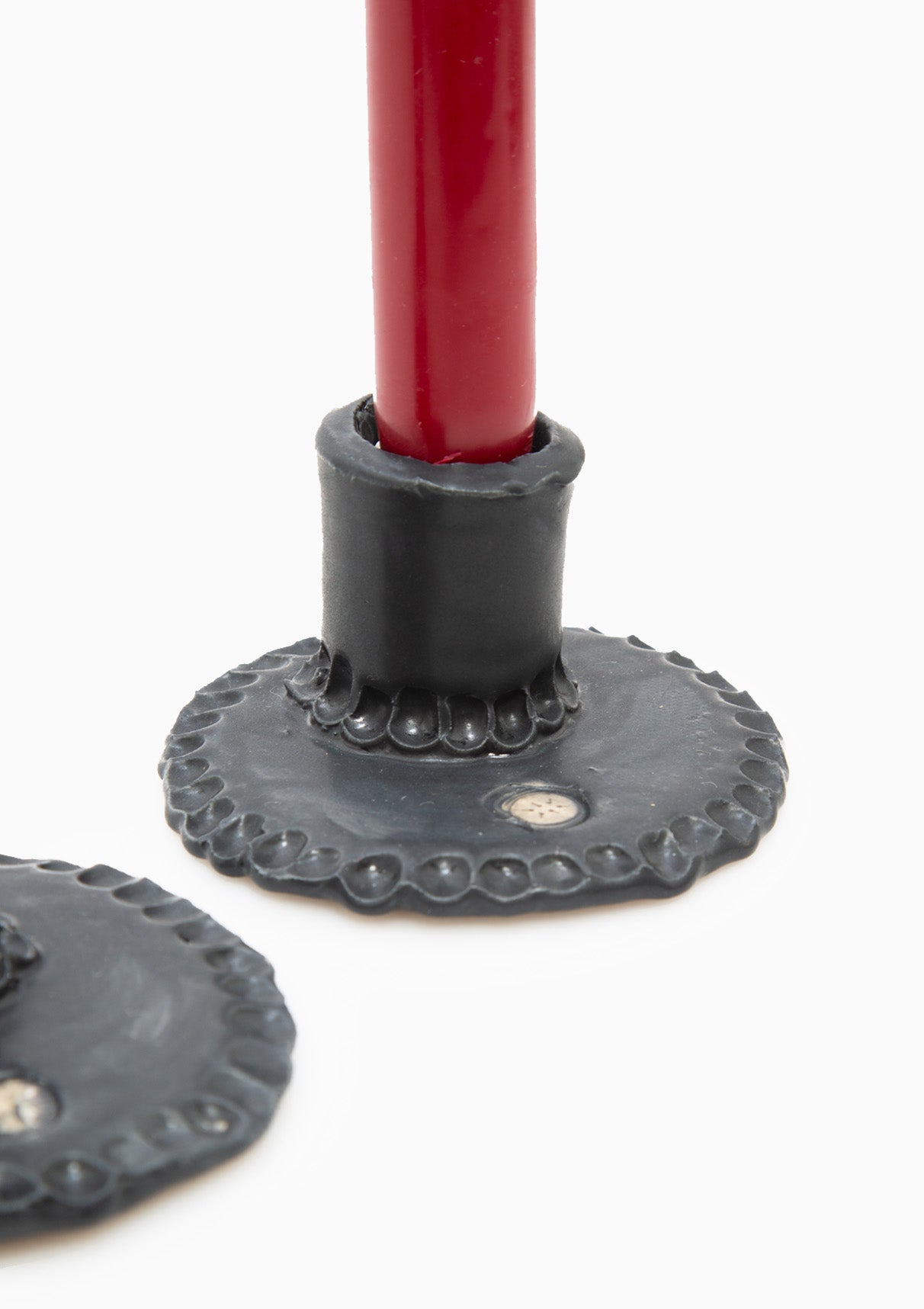 Stamped Candlestick Pair | Soot