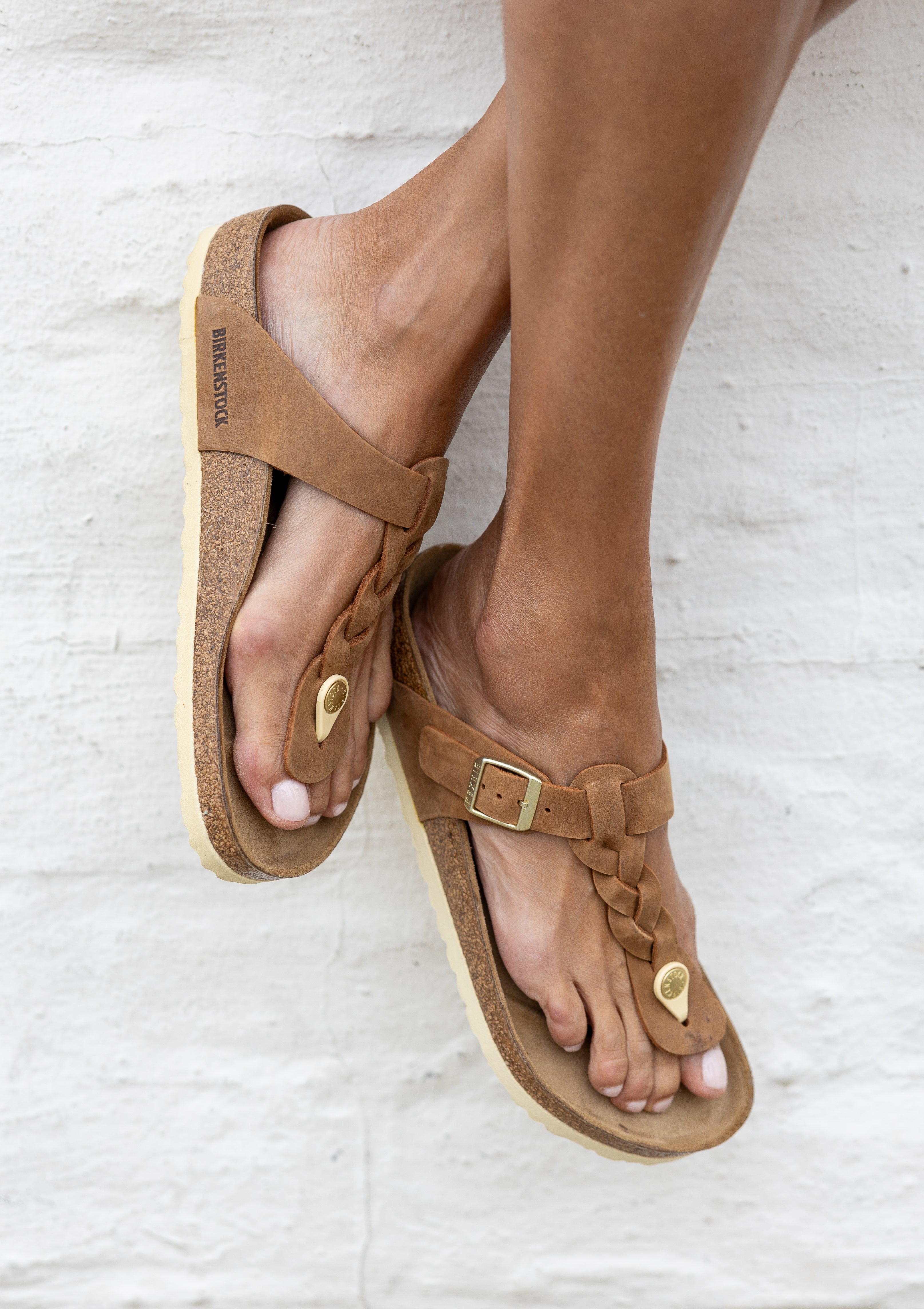 Gizeh Braid Sandal | Cognac Oiled Leather