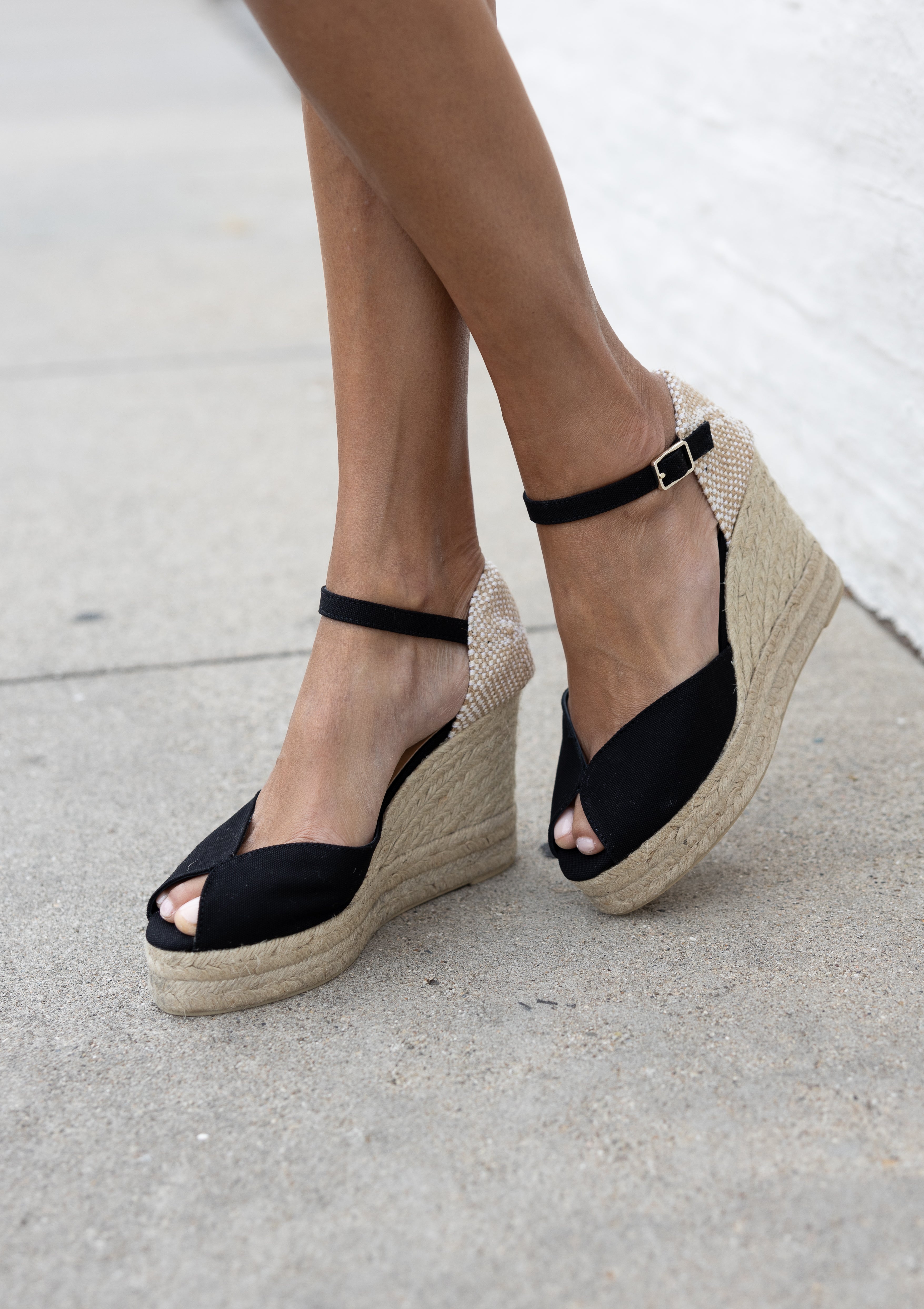 Bianca Canvas Wedge 4" | Black