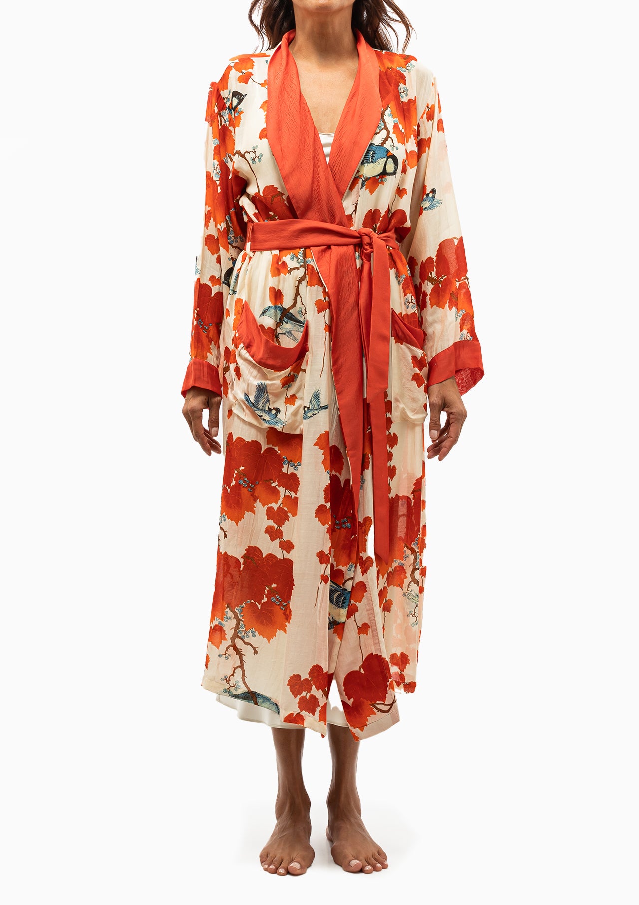 Blossom Branch Robe Gown | Red