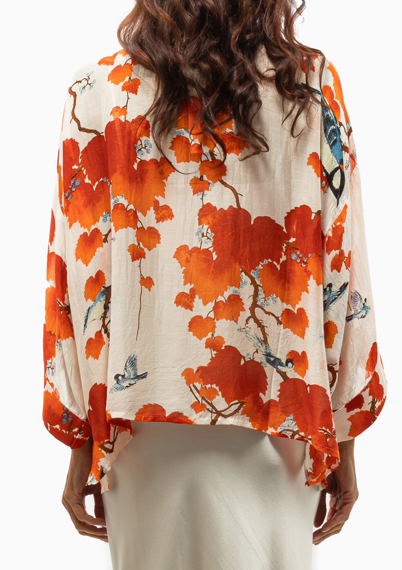 Blossom Branch Short Kimono | Red