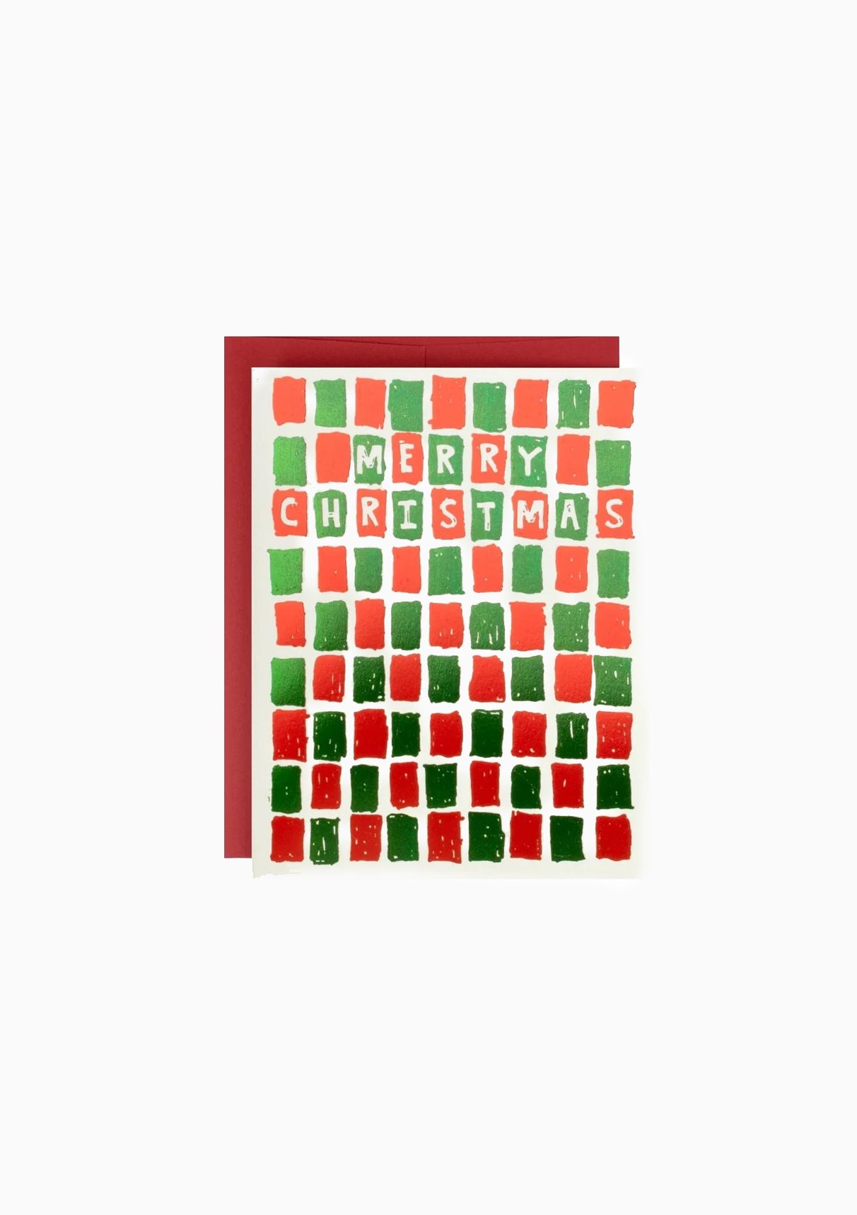 Holiday Card, Merry Christmas Tiles Letterpress