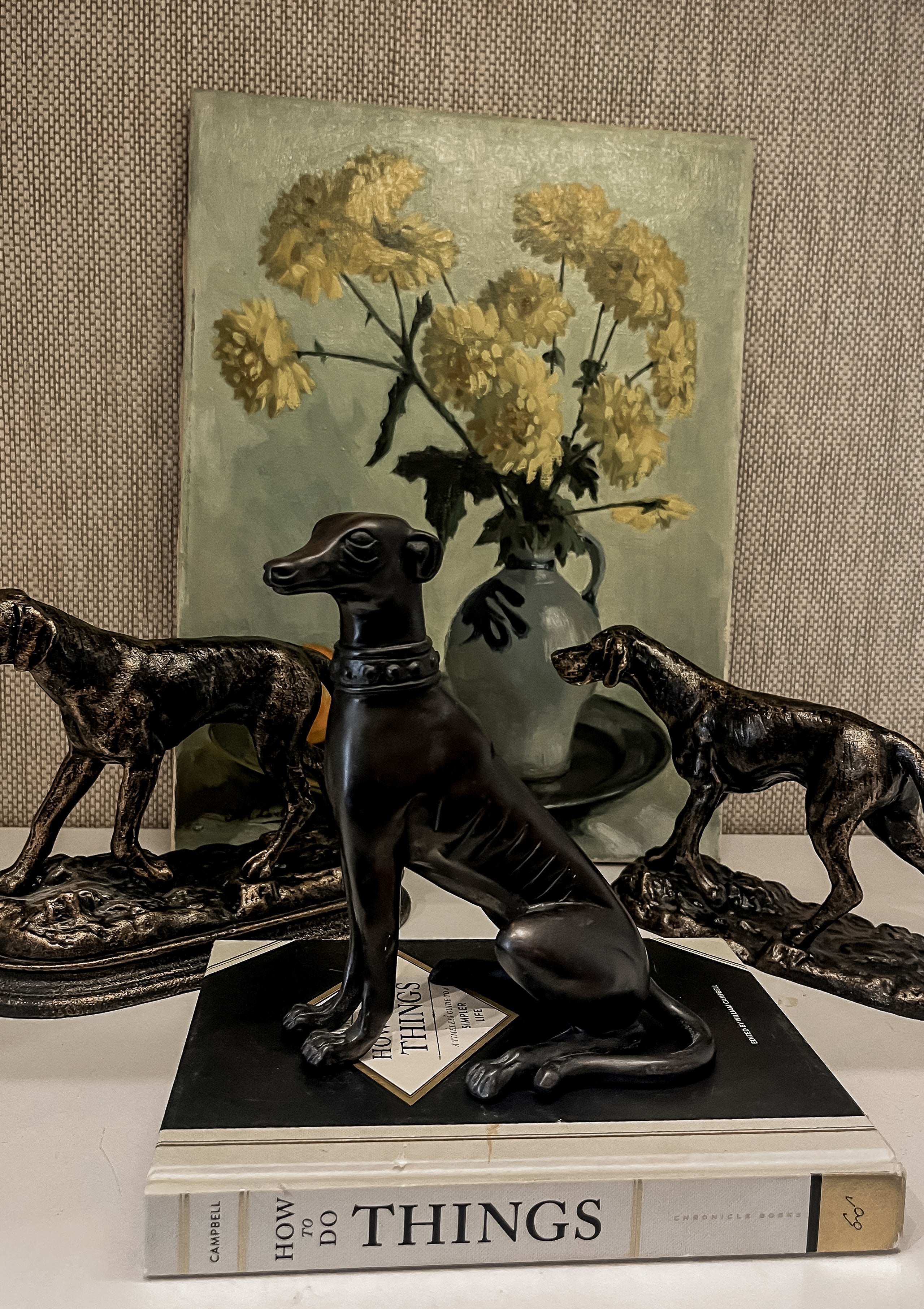 Vintage Bronze Greyhound Dog