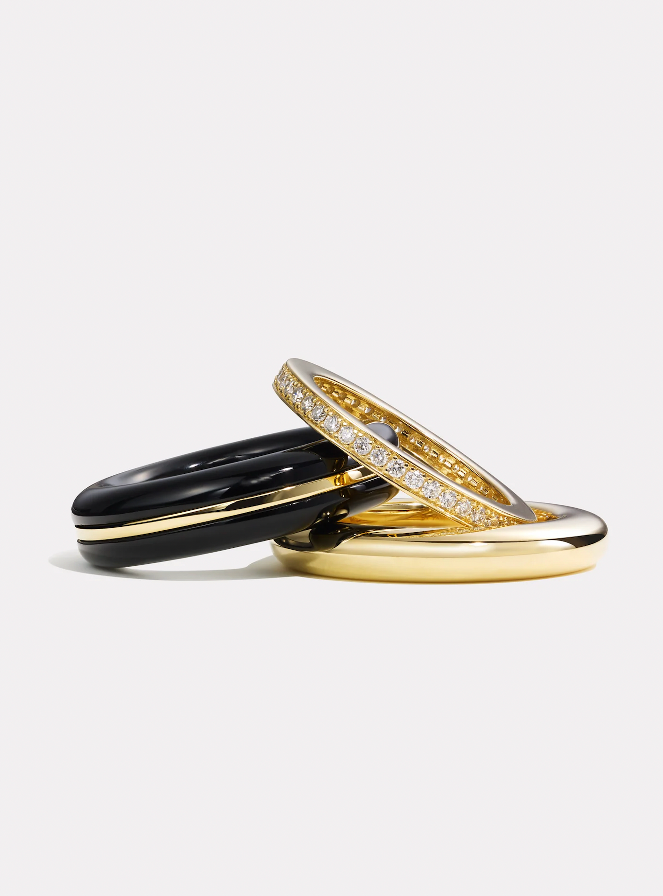 14K Classic Ring Stack | Black Onyx