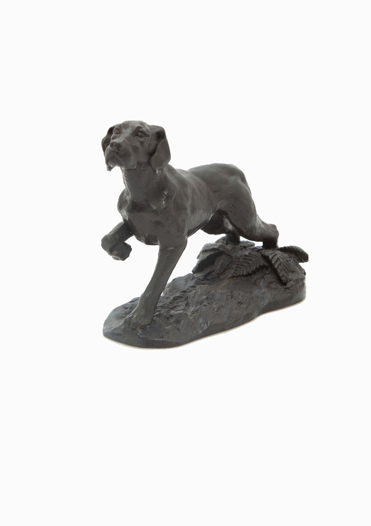 Vintage Resin Bronze Labrador Dog Standing Sculpture