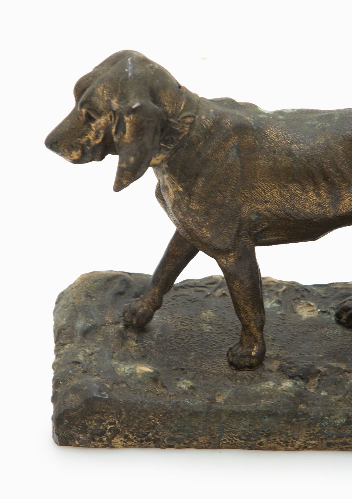 Antique French Hunting Dog Statue