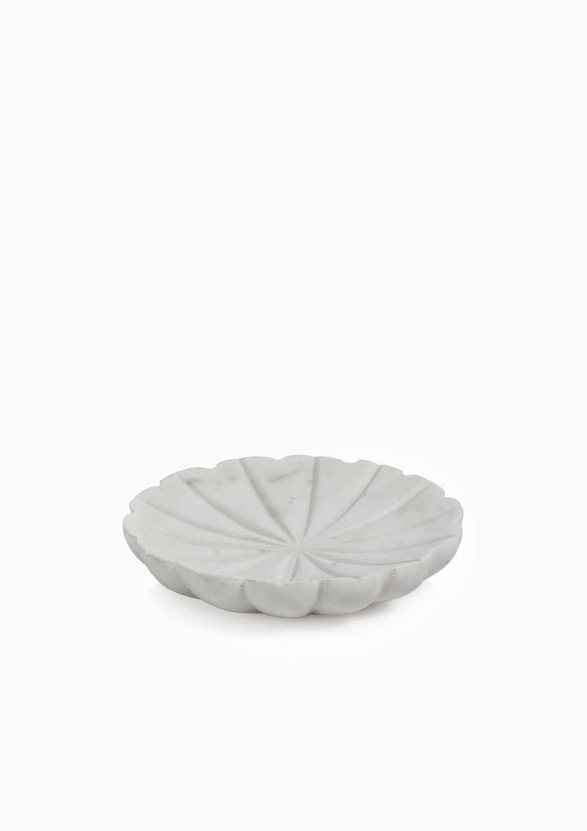 Flower Marble Dish | White