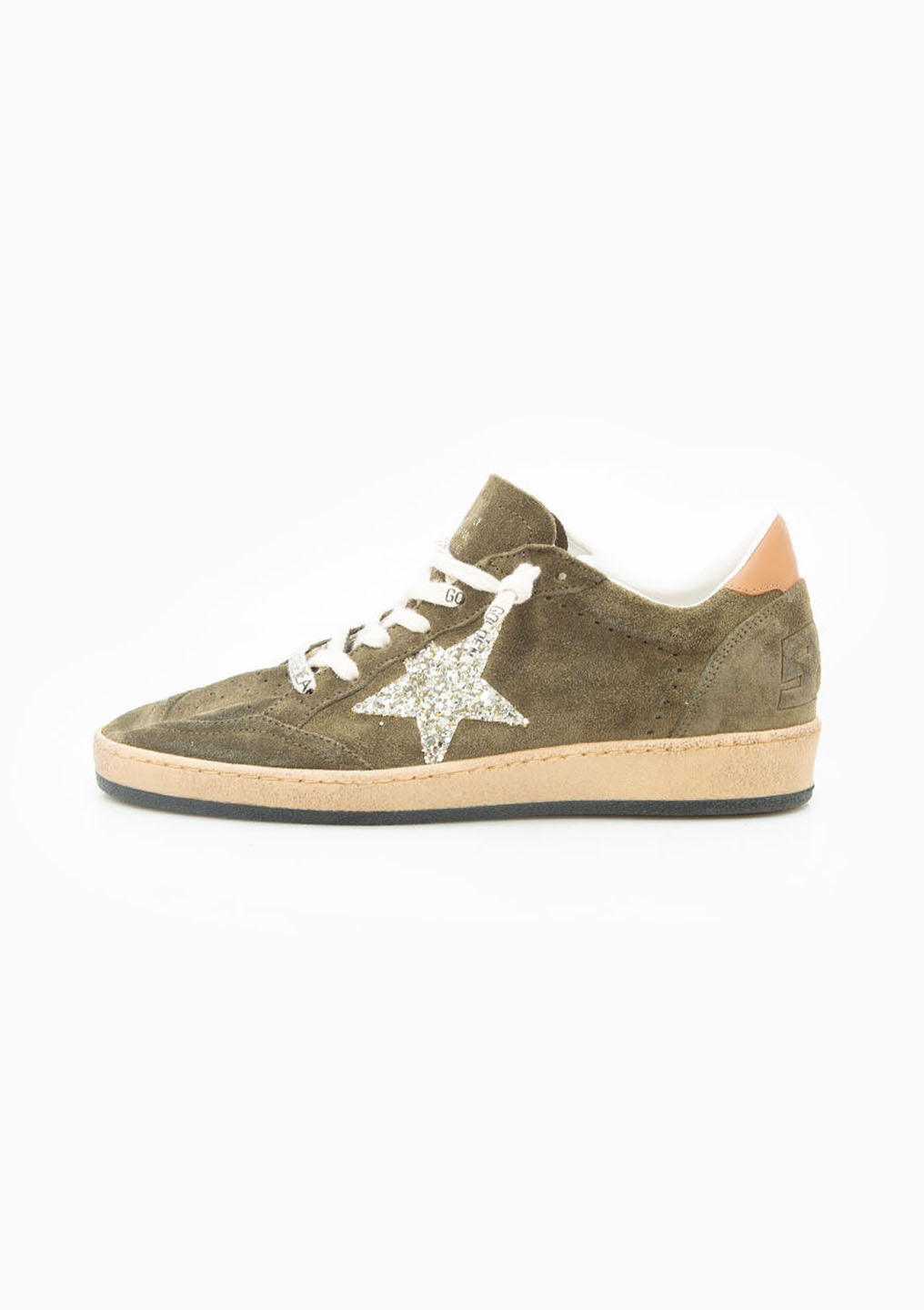 Ball Star Sneaker Suede Glitter Star | Olive/Platinum/Light Brown