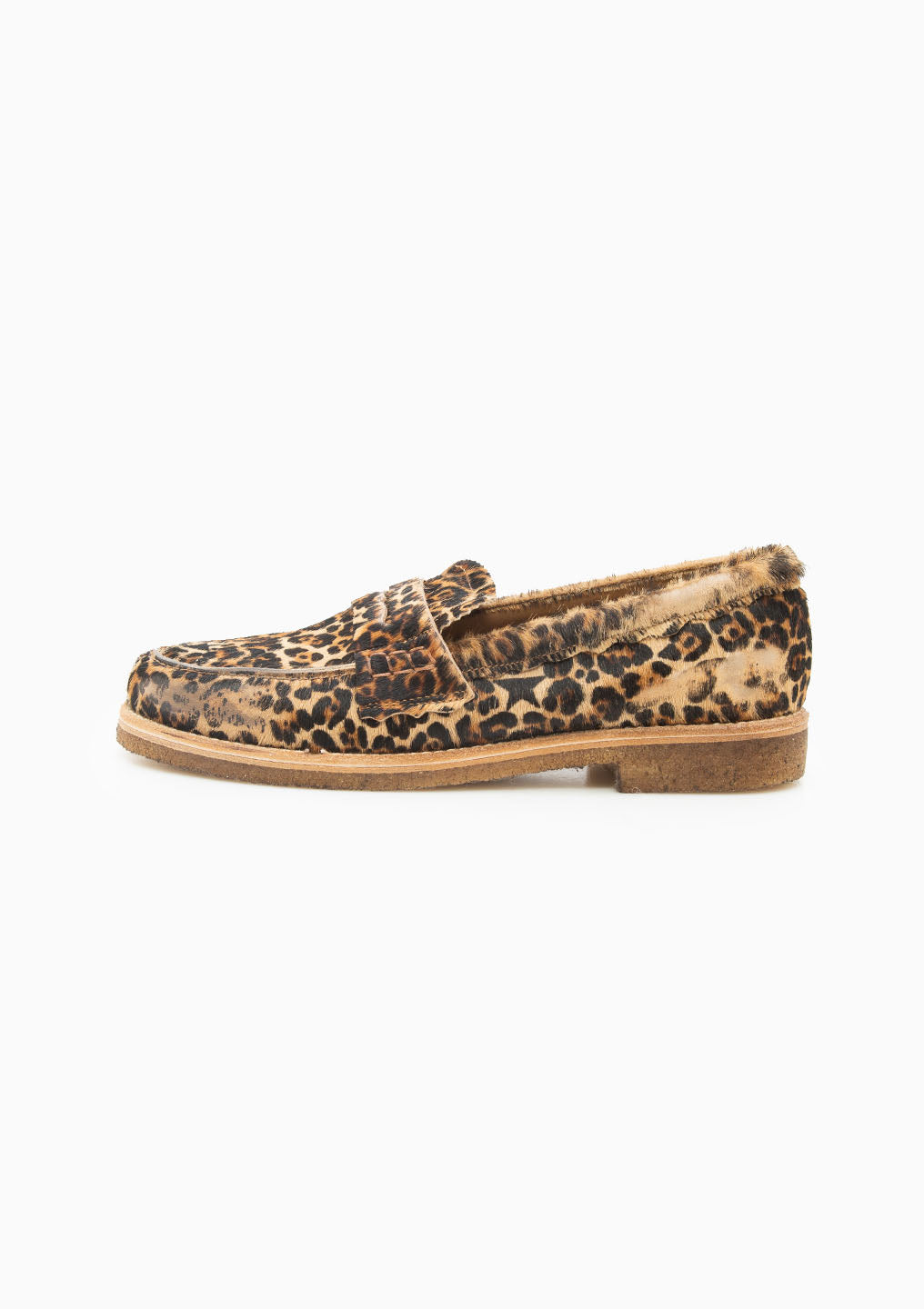 Jerry Leopard Horsy Loafer | Beige Brown