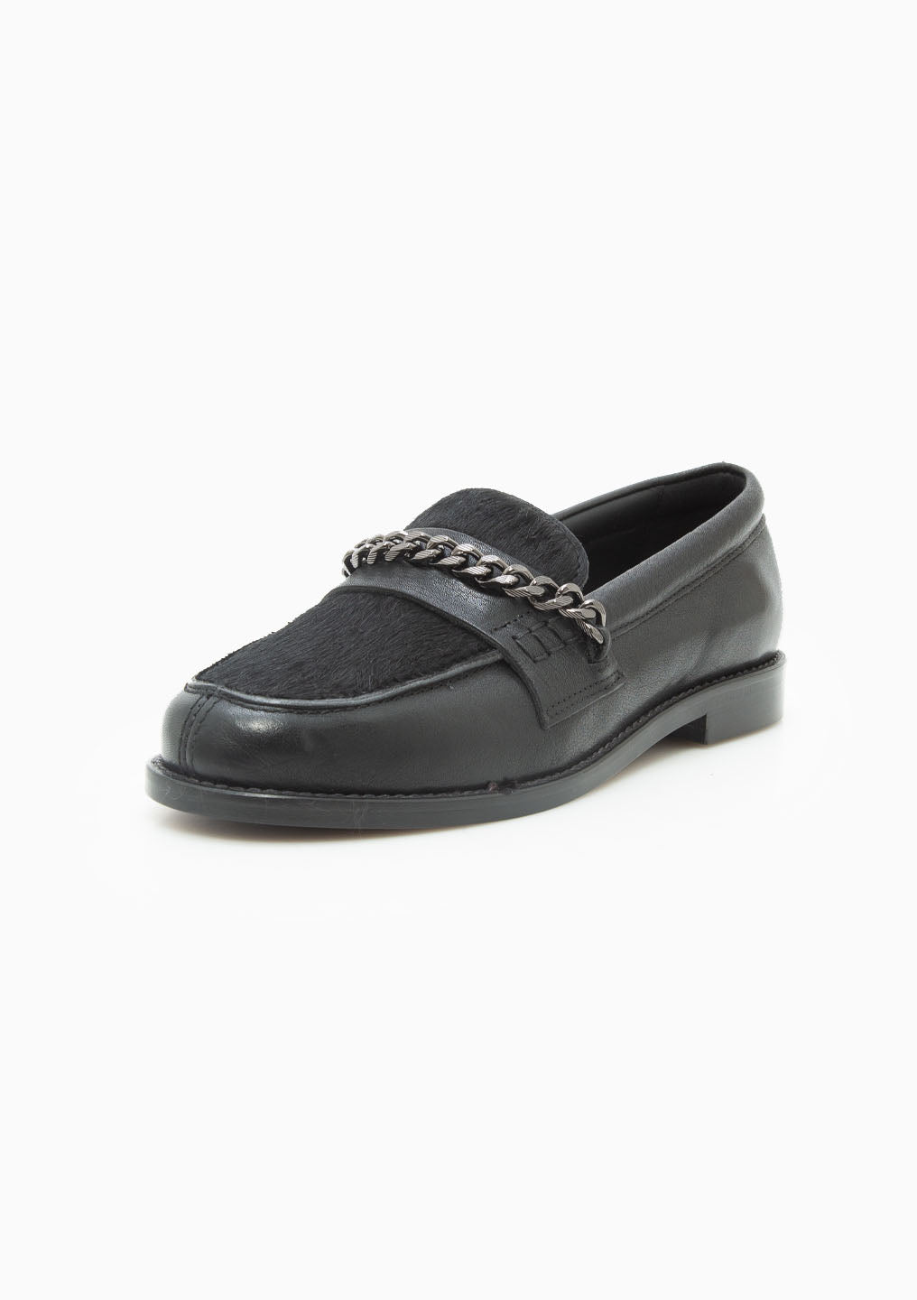 Jerry Leather Horsy Upper Loafer | Black