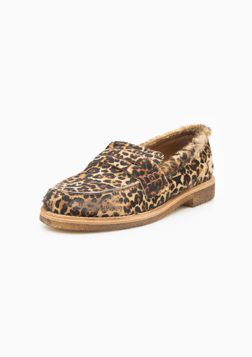 Jerry Leopard Horsy Loafer | Beige Brown