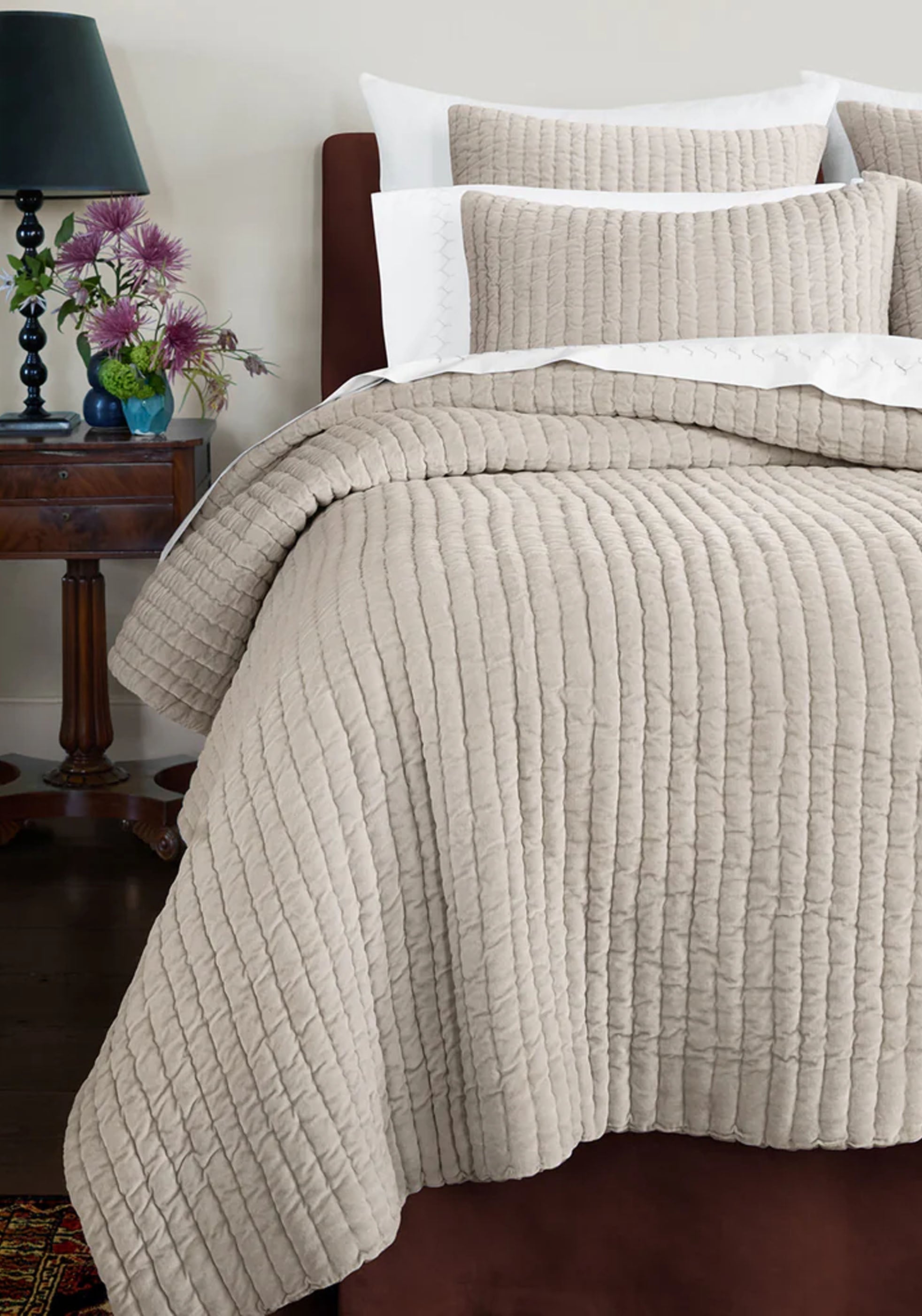 Velvet Coverlet Euro Sham | Sand