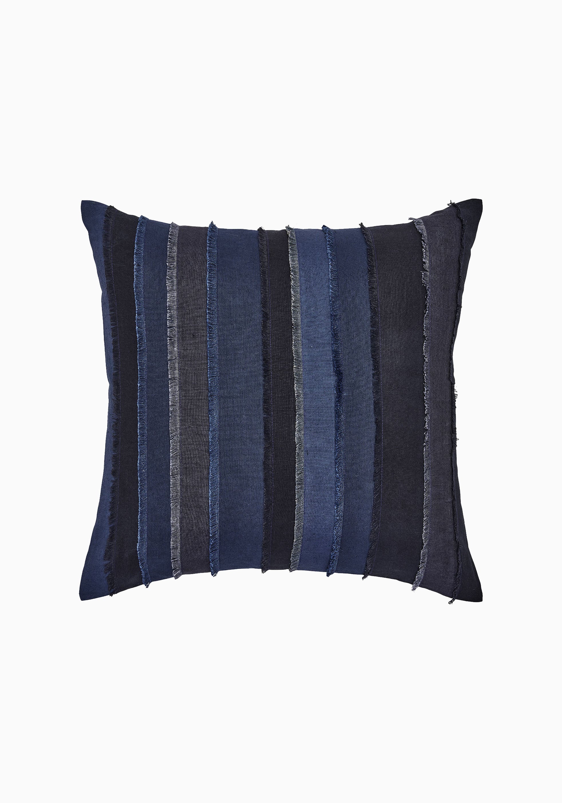 Fringed Indigo Decorative Cushion | 22"x22"