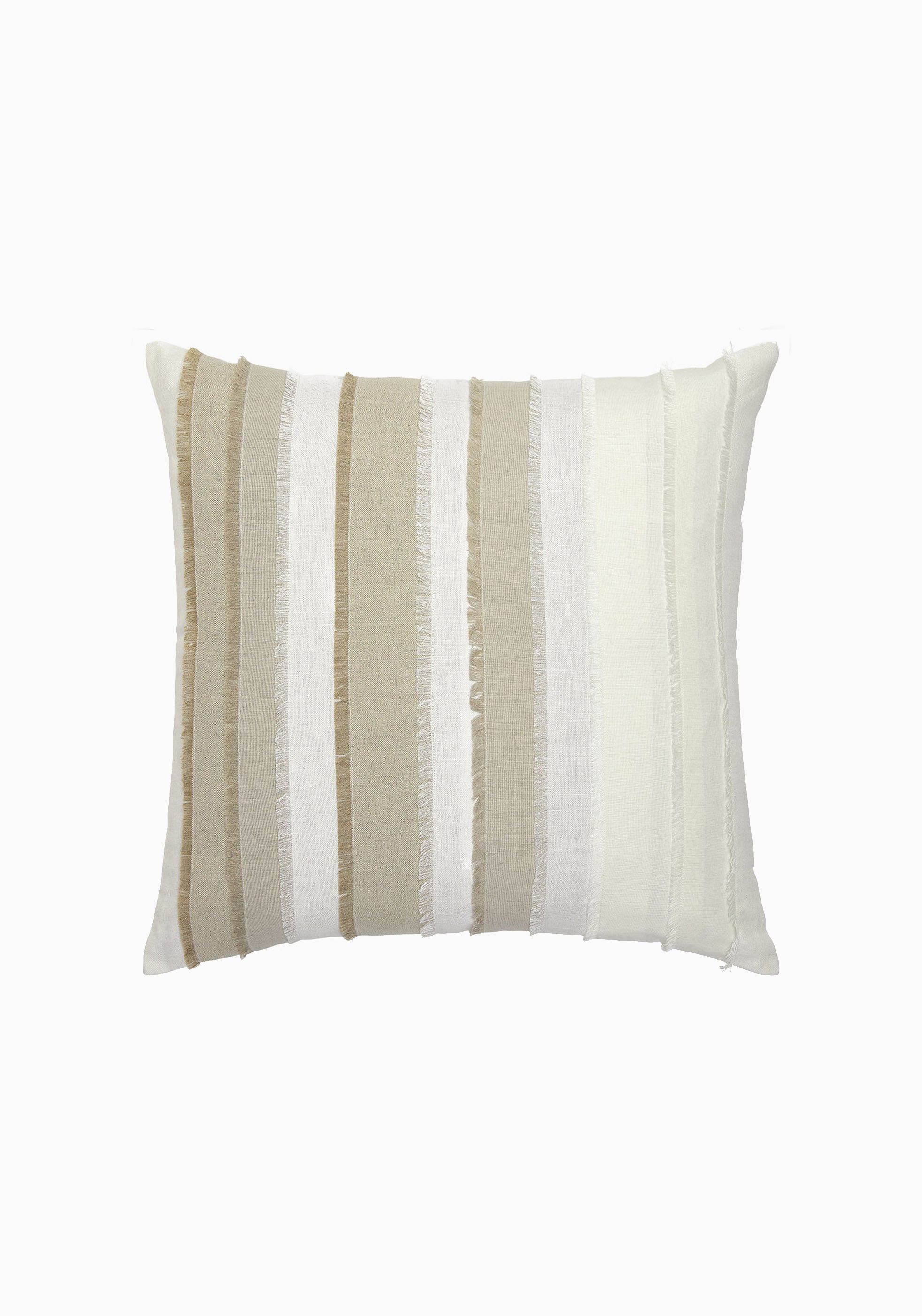 Fringed Natural Decorative Cushion | 22"x22"