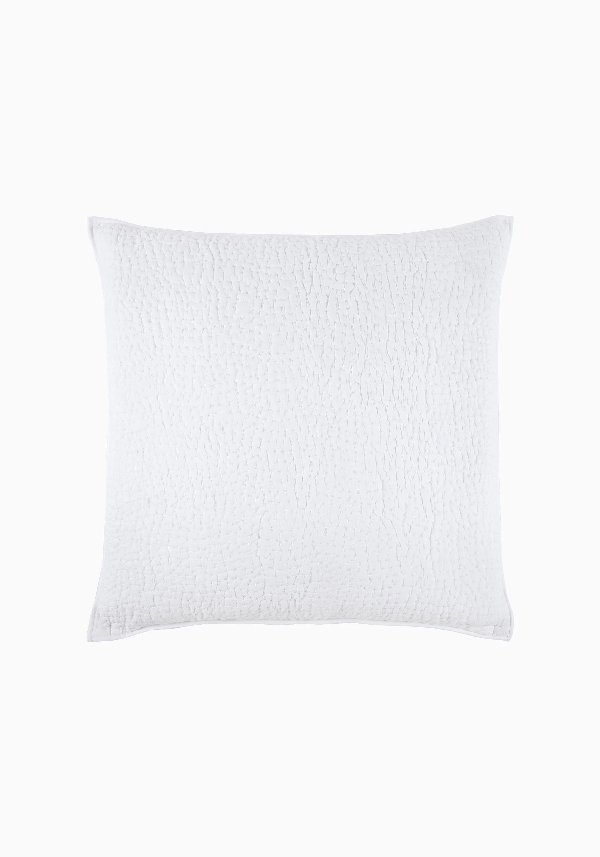 Hand Stitched Coverlet Euro Sham | White