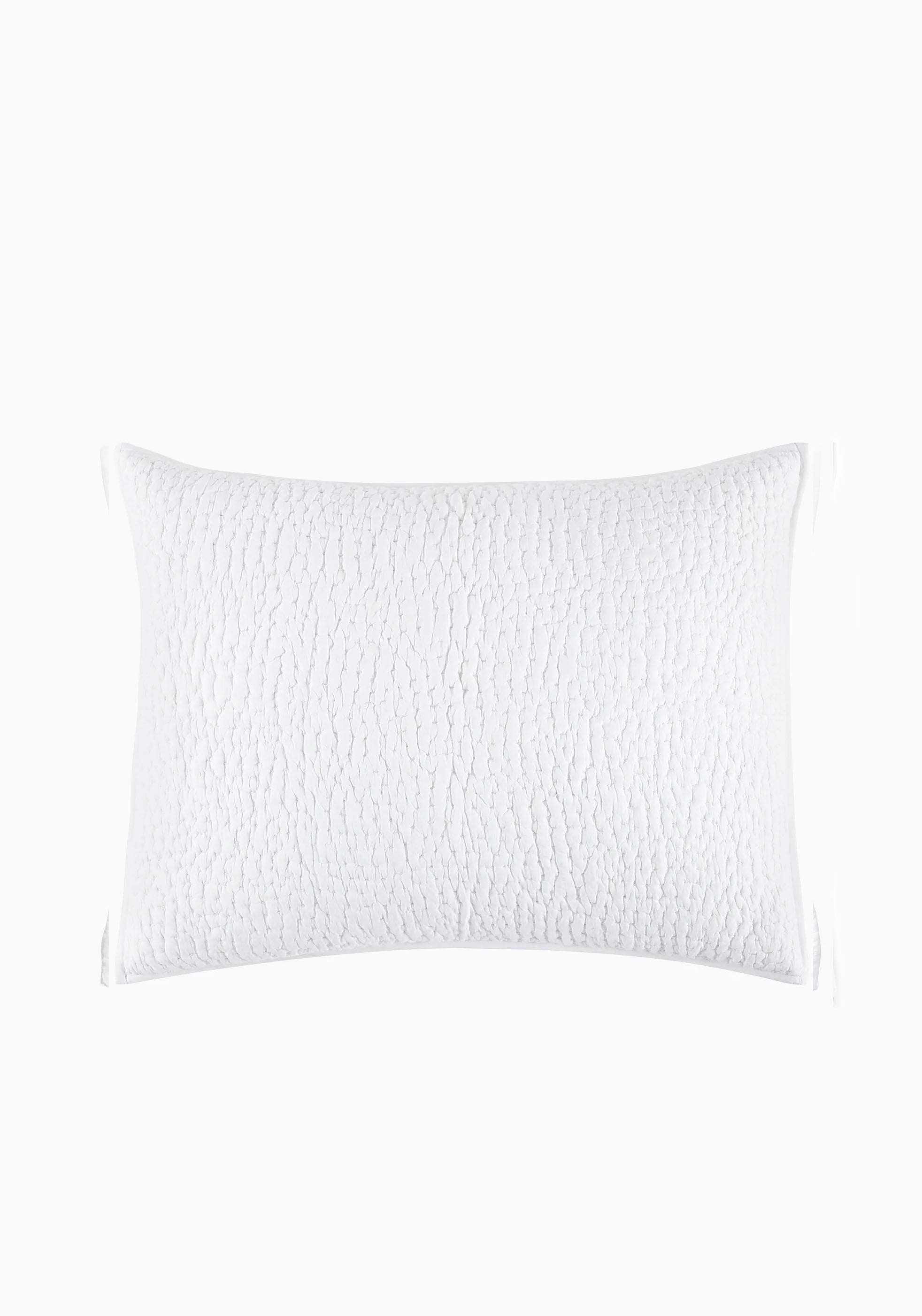 Hand Stitched Coverlet King Sham | White