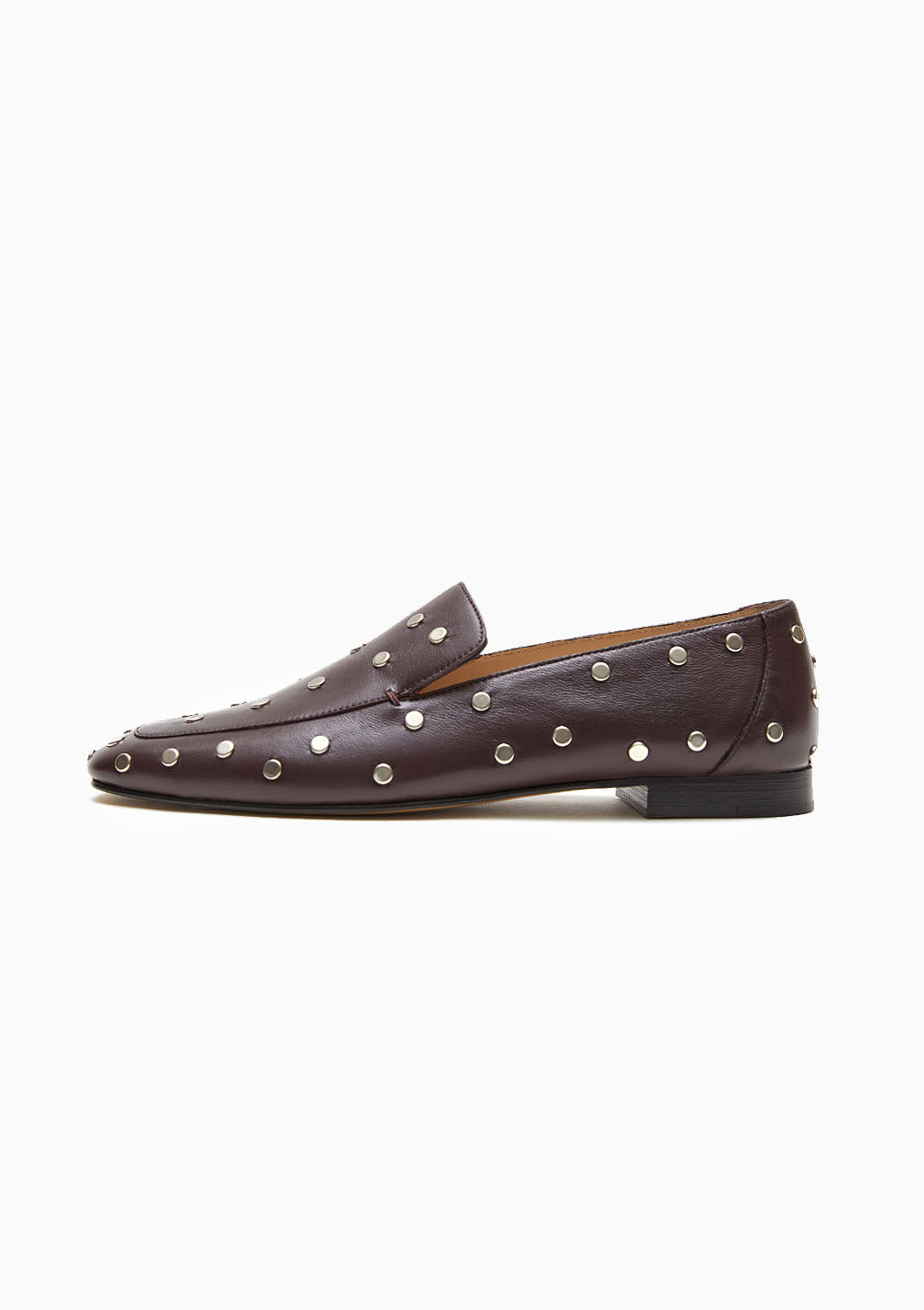 Studded Soft Loafer | Bordeaux Leather