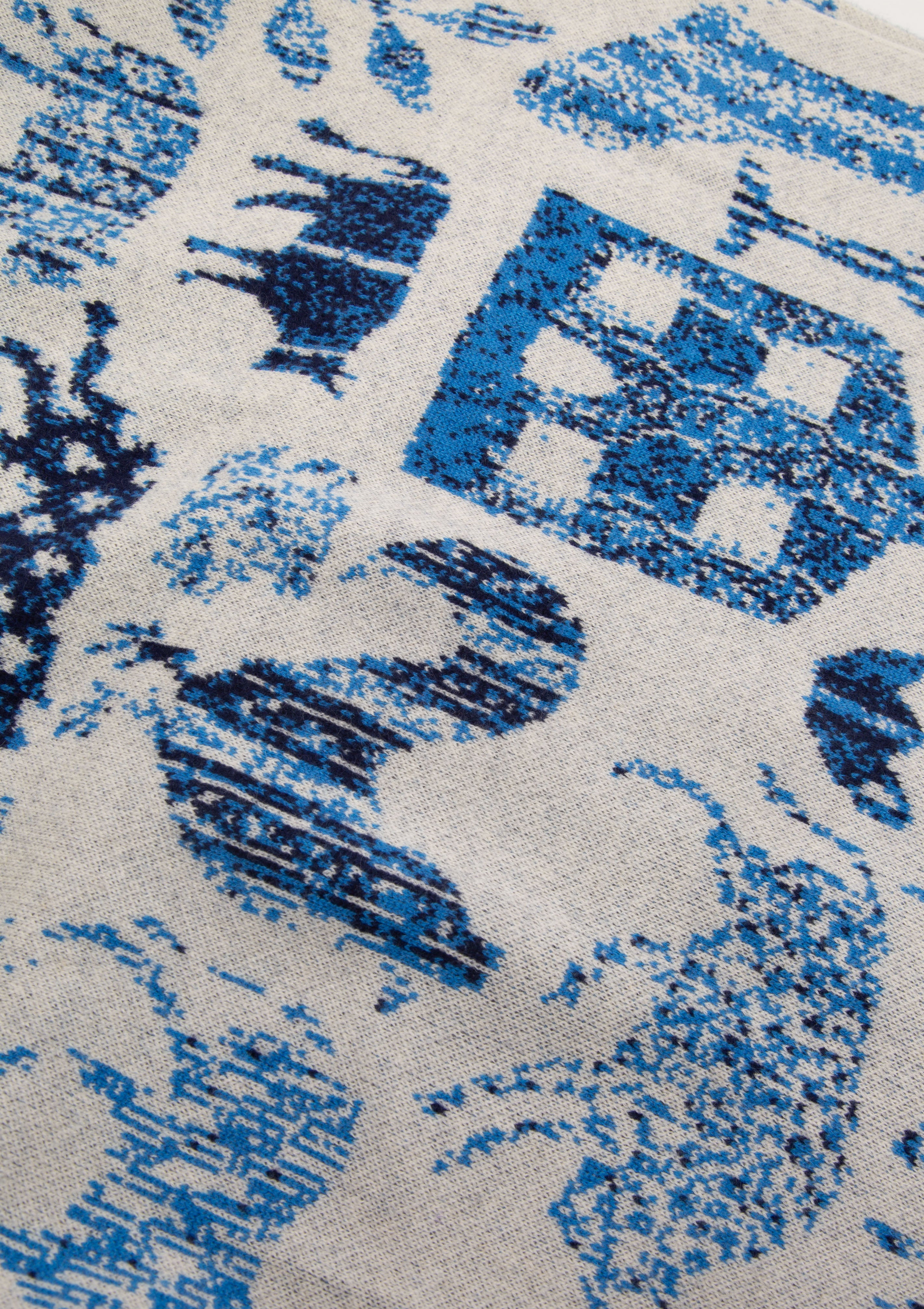 Applique Throw | Cobalt, 51"x71"