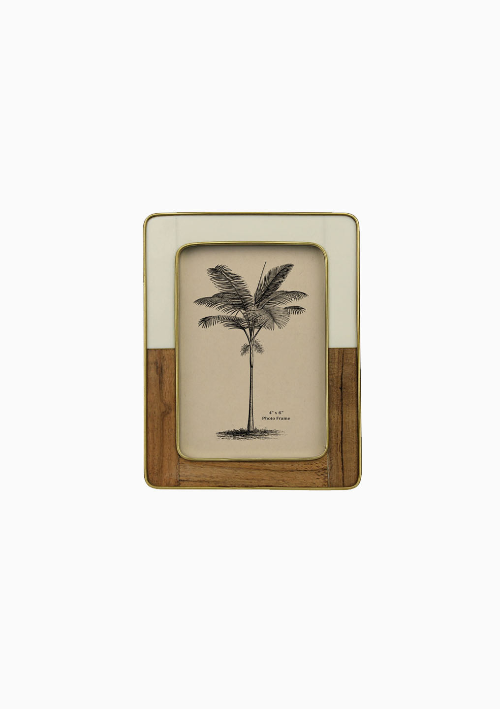 Teak, Ivory & Brass Frame | 4"x6"