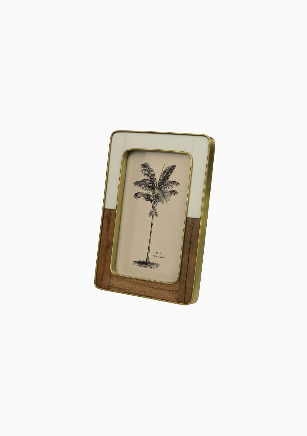 Teak, Ivory & Brass Frame | 4"x6"