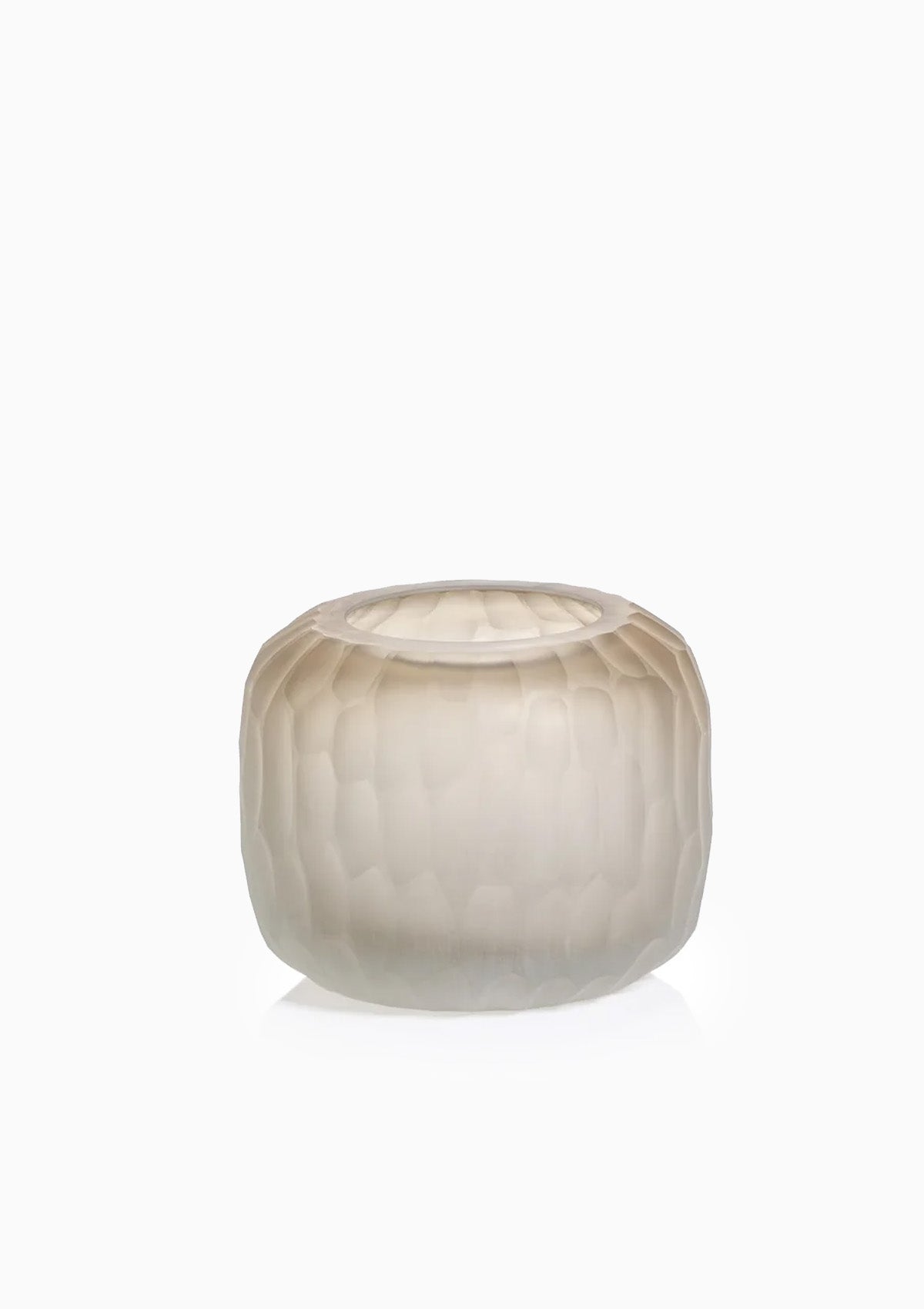 Vallées Cut Glass Vase, Taupe, Small