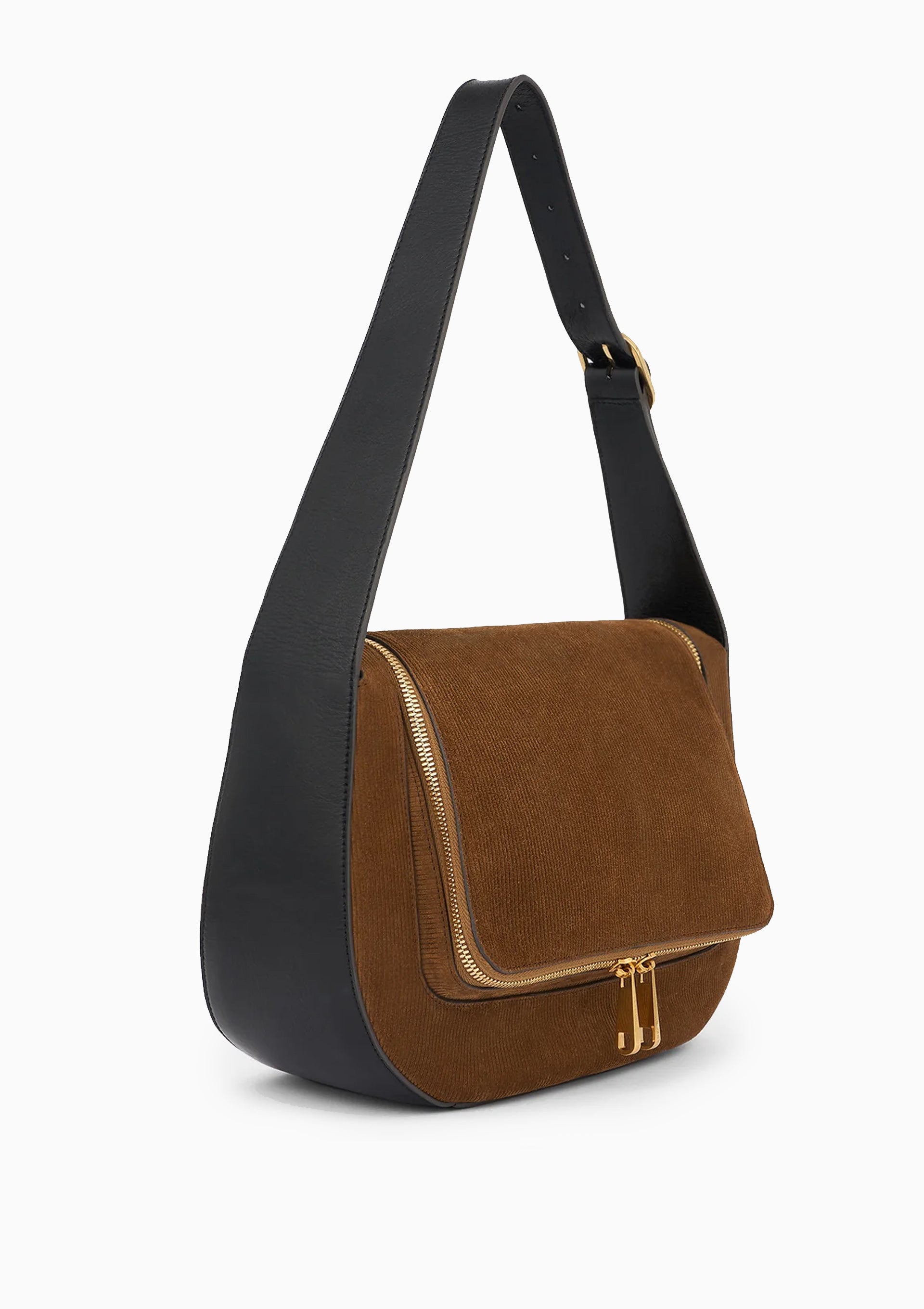 Vere Shoulder Bag | Sepia Corduroy Suede