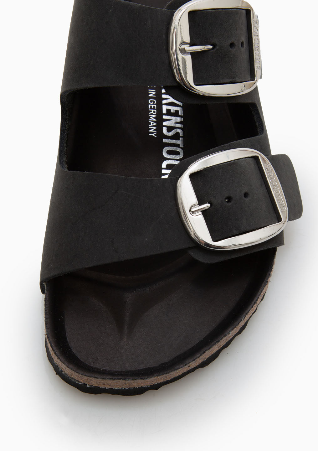 Arizona Big Buckle Sandal | Black Oiled Leather