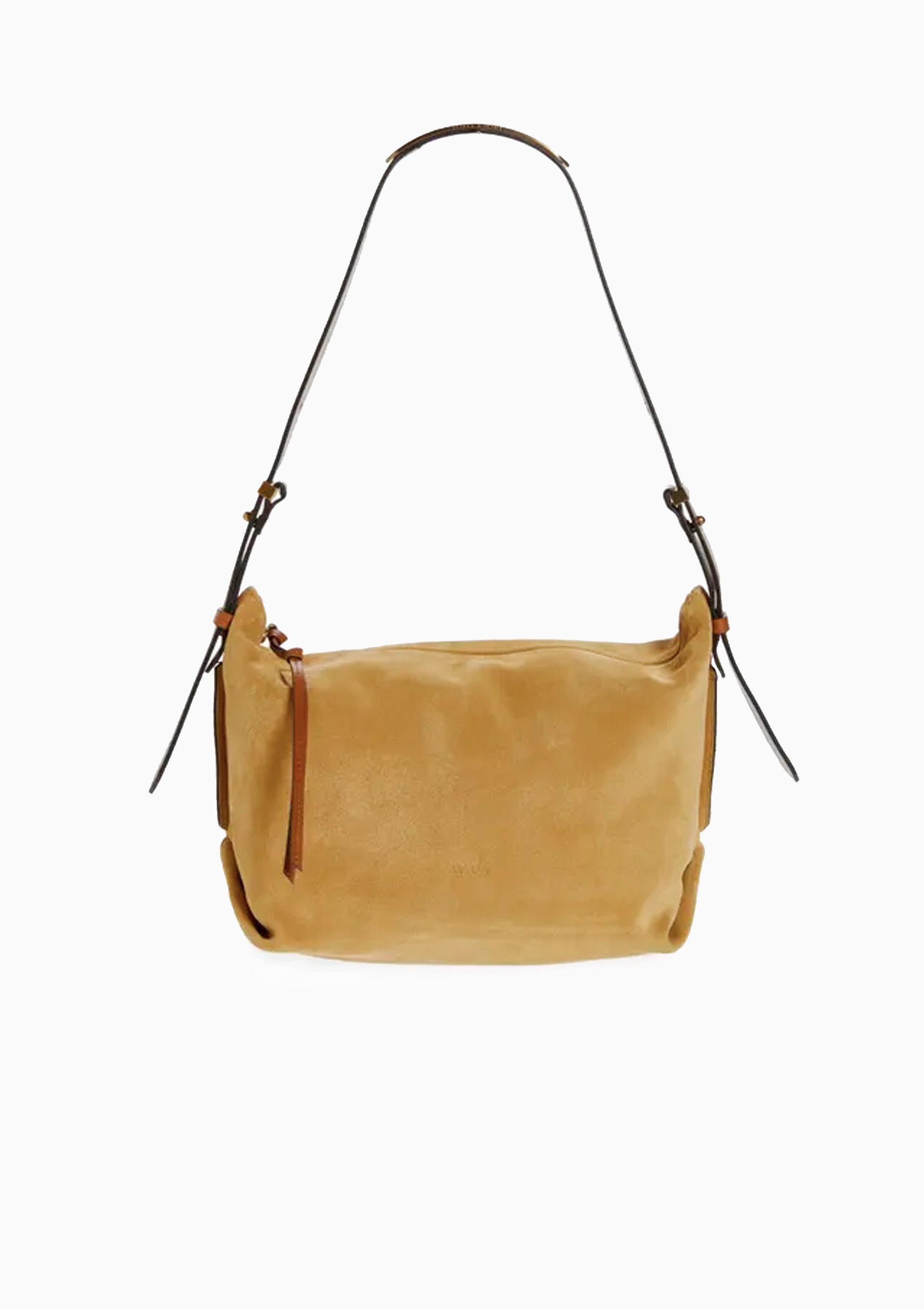 Leyden Suede Large Shoulder Bag | Dusty Yellow