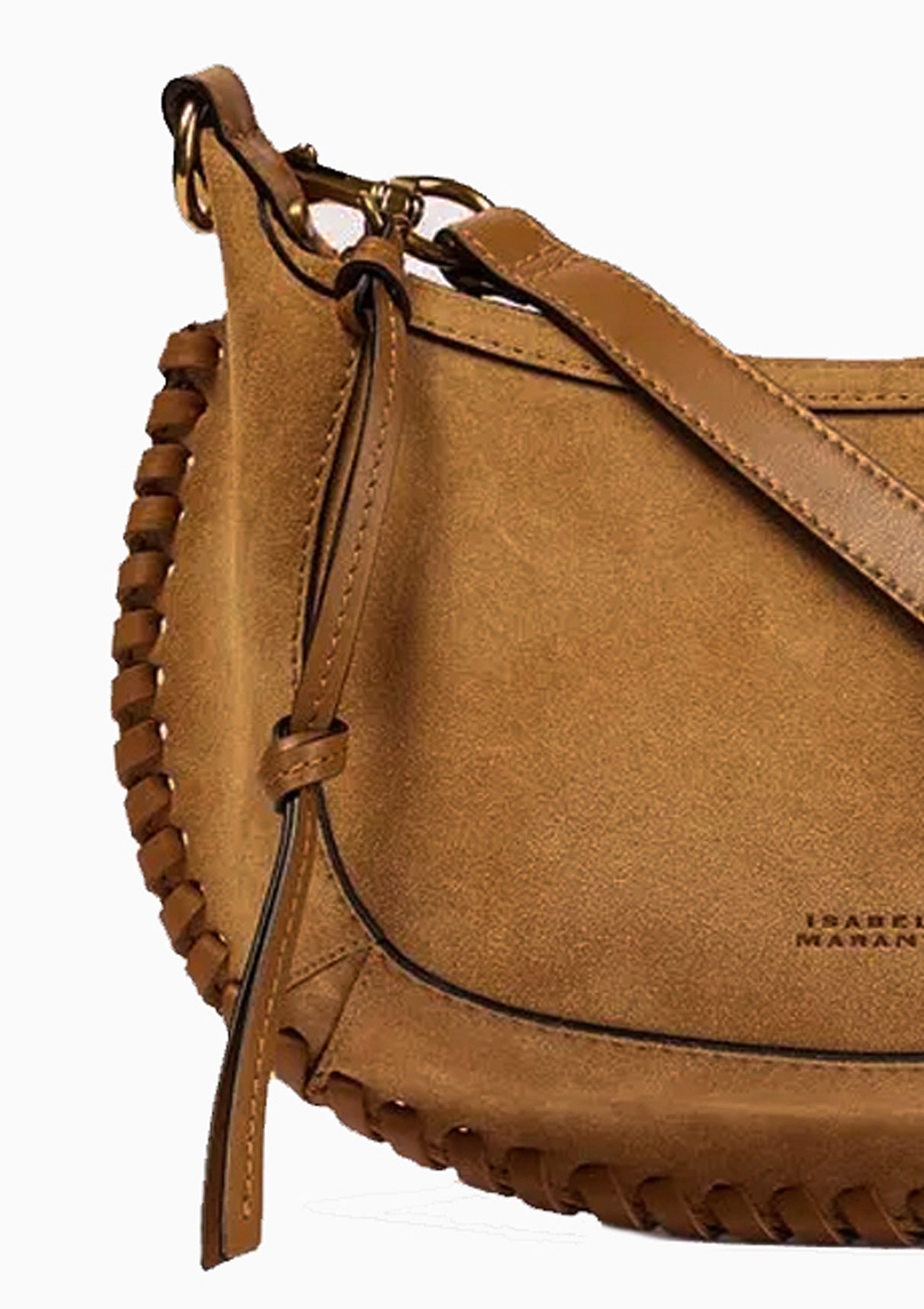 Oskan Braided Moon Bag | Cognac