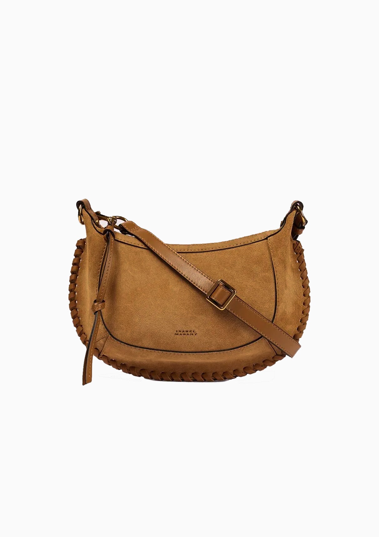 Oskan Braided Moon Bag | Cognac