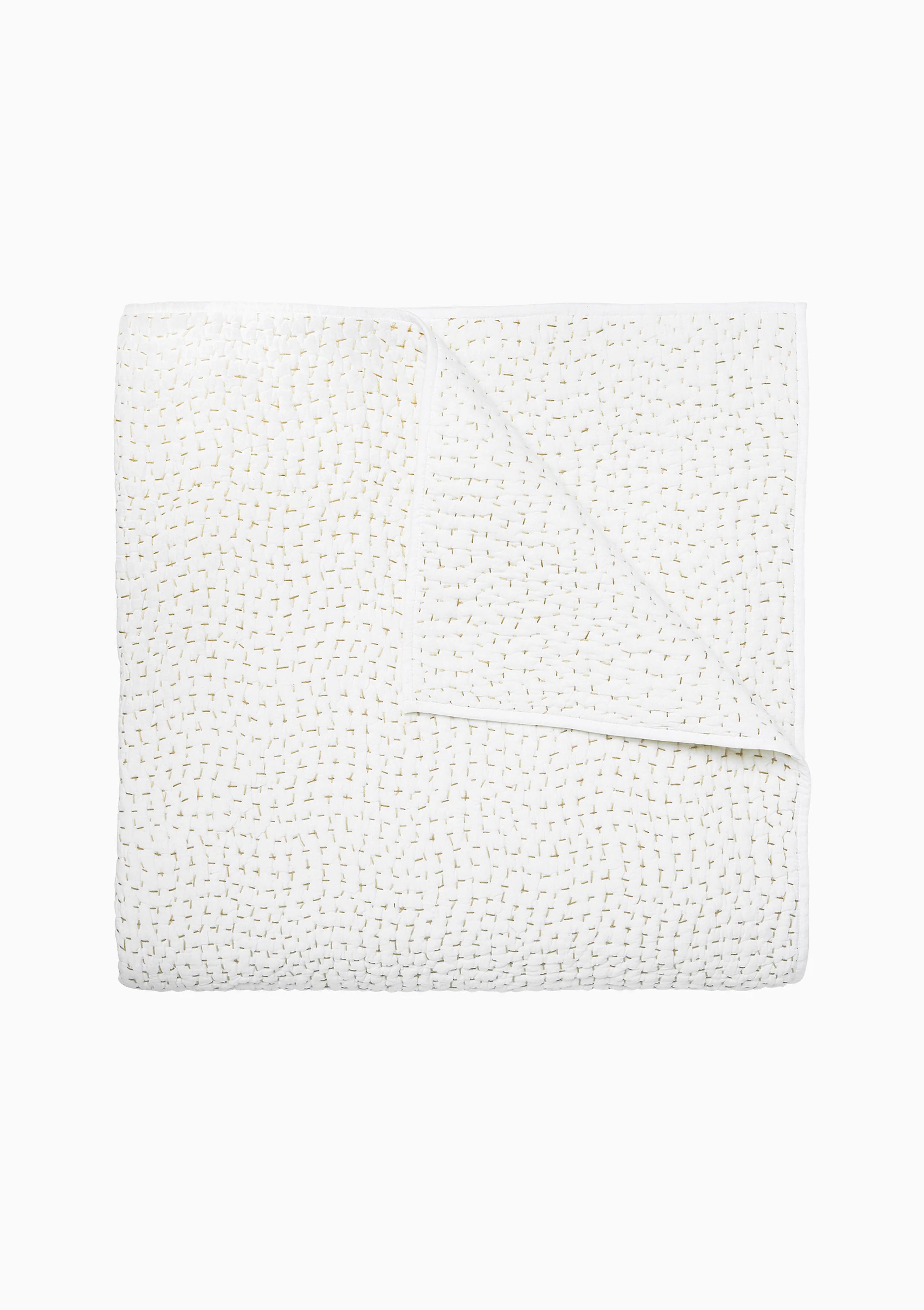 Hand Stitched Coverlet King | Sand